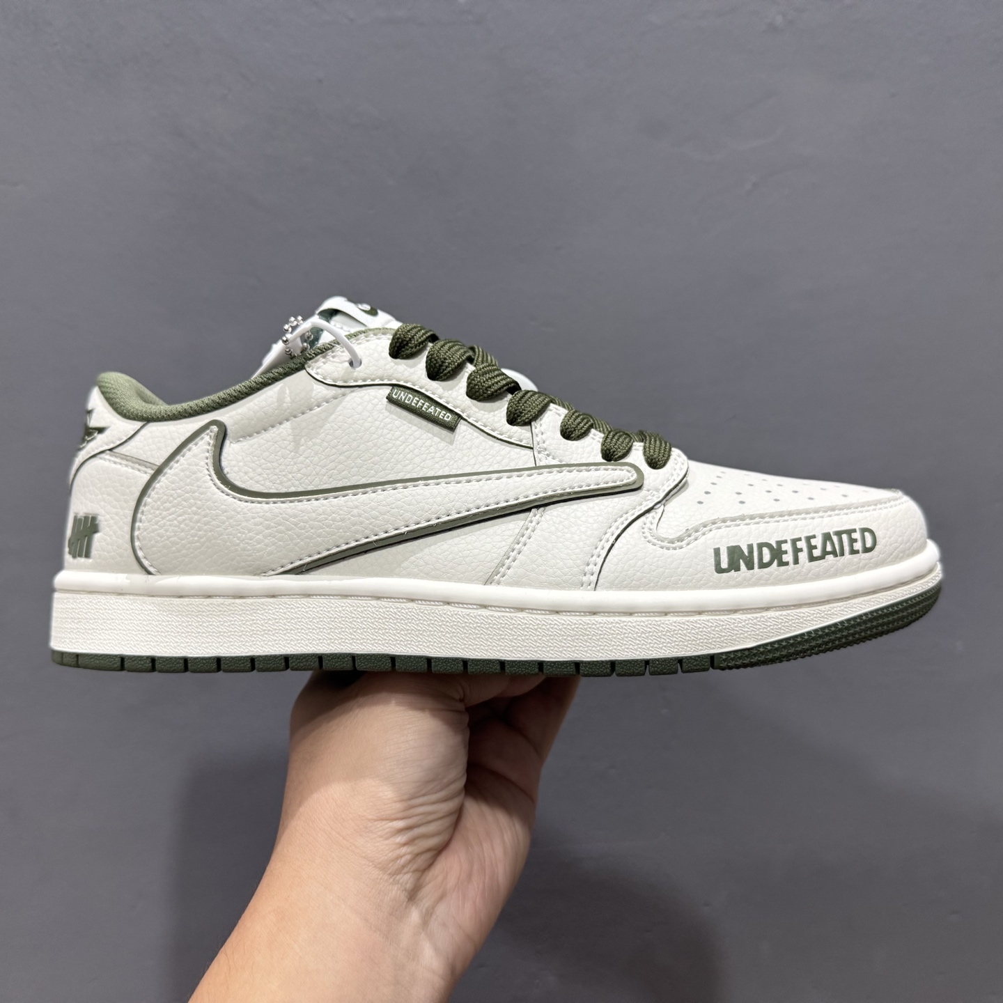 280 定制 Air Jordan 1 Low ow SP UNDEFEATED 倒钩联名米白绿 DF1845-535