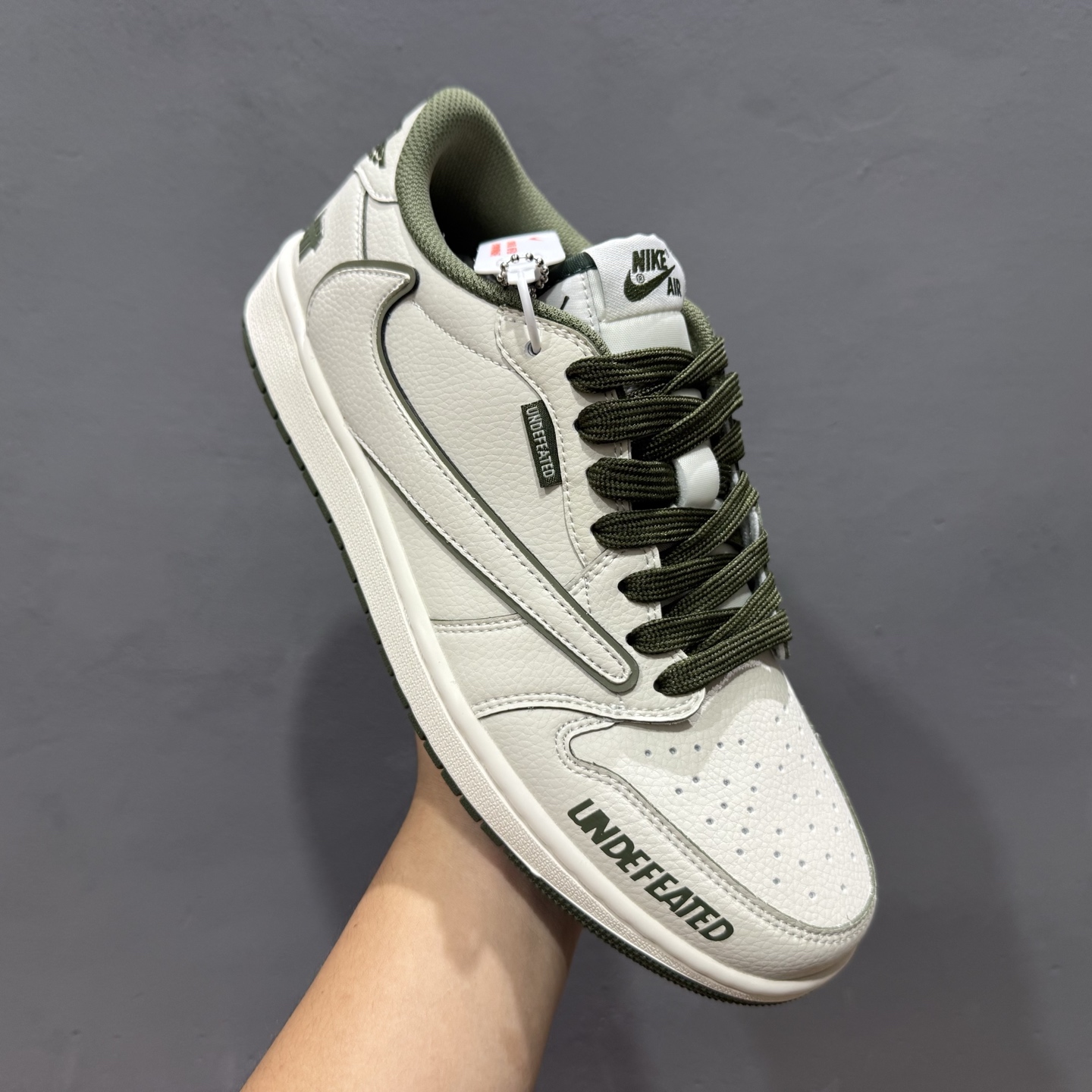 280 定制 Air Jordan 1 Low ow SP UNDEFEATED 倒钩联名米白绿 DF1845-535
