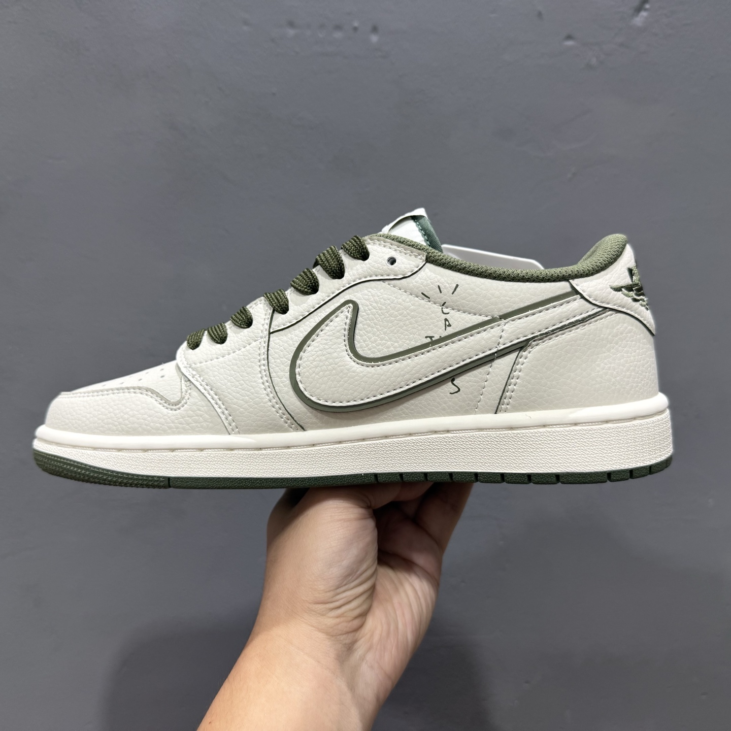280 定制 Air Jordan 1 Low ow SP UNDEFEATED 倒钩联名米白绿 DF1845-535