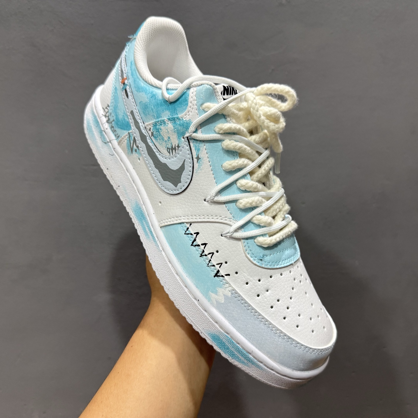 【定制球鞋】Nike Court Vision 1 梦熠星河 蓝灰色 DH2987-101