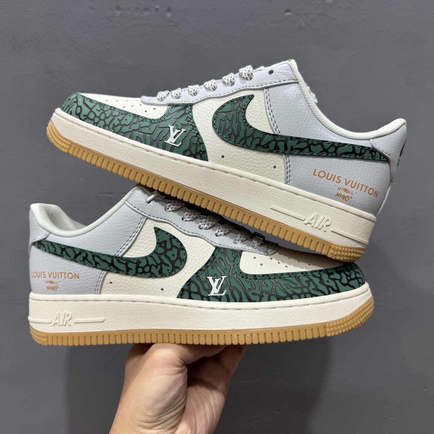 260 Nike Air Force 1'07 LV 联名 绿白灰 ZH2598-306