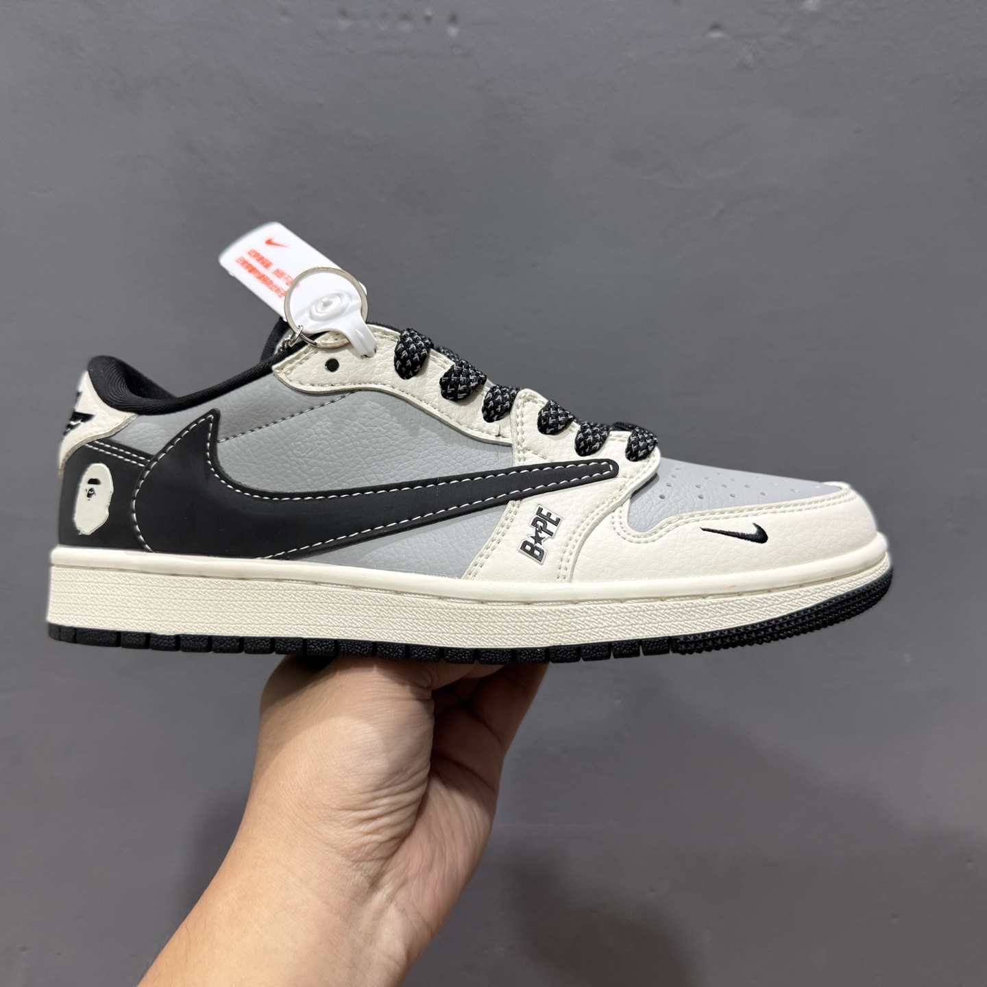 220 Travis Scott x Nike Air Jordan 1 Low x BAPE Air Jordan 1 Low 反转白灰蓝小钩满天星倒钩 BB6511-622