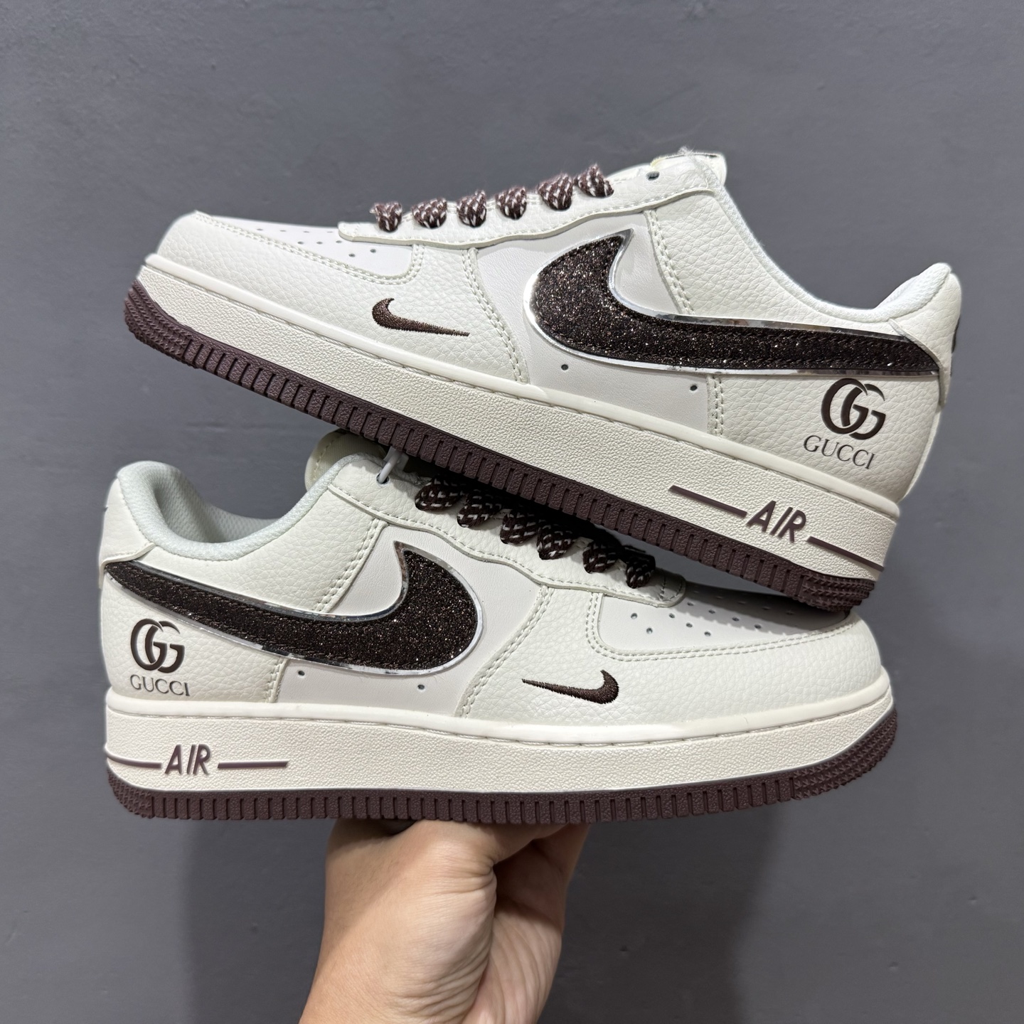 240 【GU古驰联名】米白棕勾NIke Air Force 1 ‘07 Low 空军一号 低帮 运动鞋 休闲鞋 QY6818-609