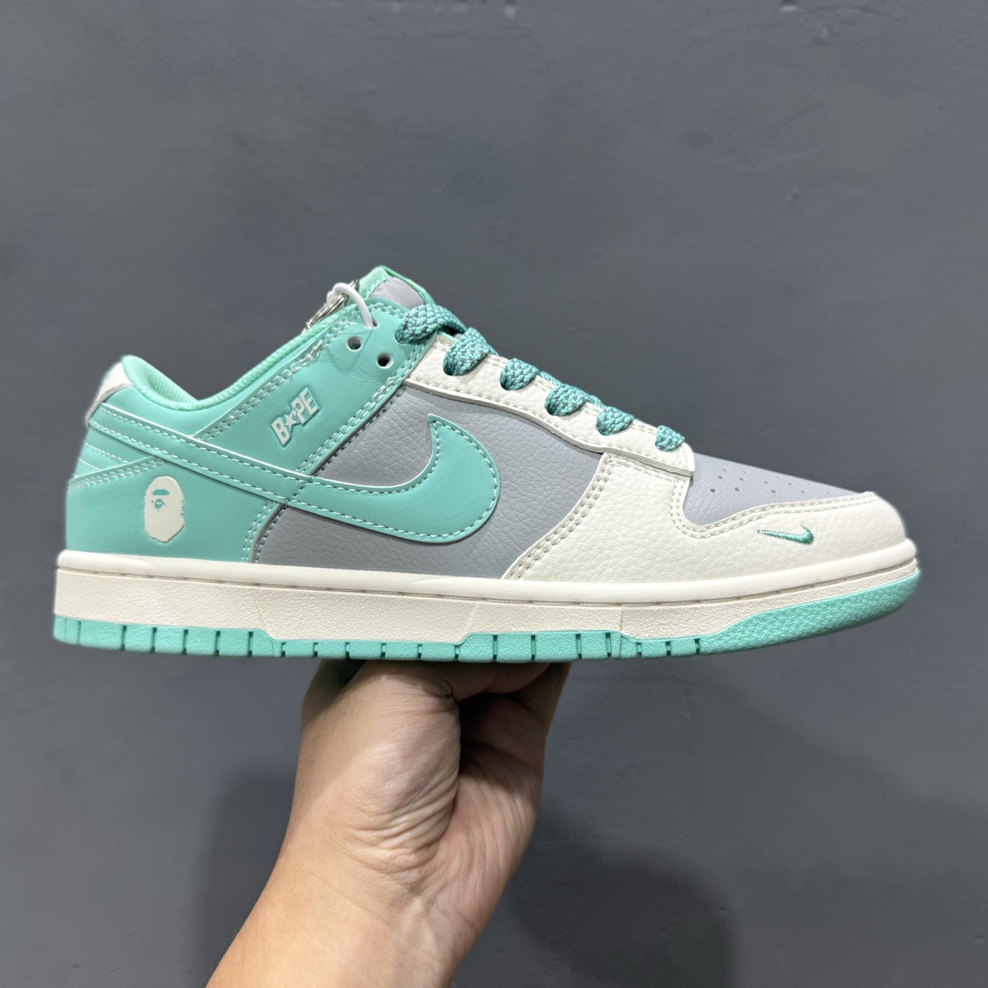 220 Nk SB Dunk Low BAPE联名-米灰靛青 周年高端定制 低帮休闲板鞋 BB8969-003