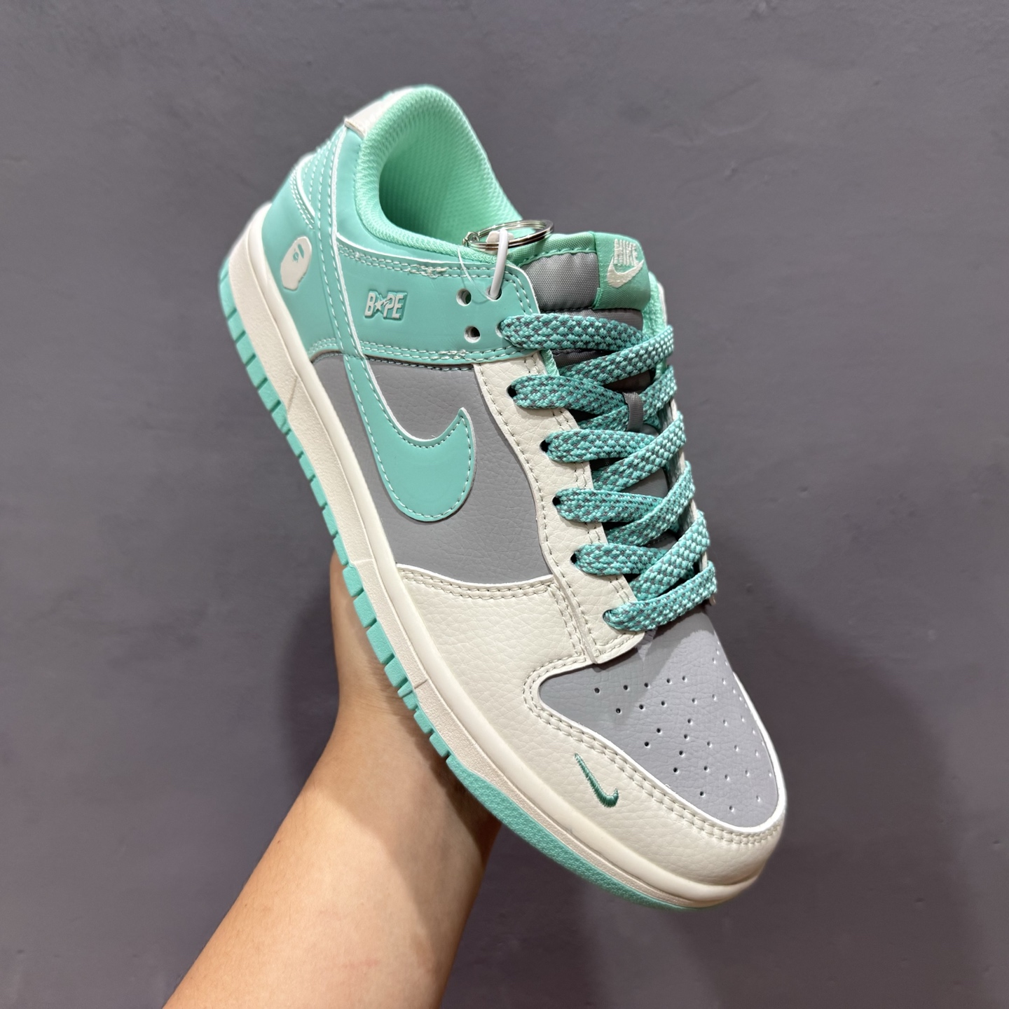 220 Nk SB Dunk Low BAPE联名-米灰靛青 周年高端定制 低帮休闲板鞋 BB8969-003