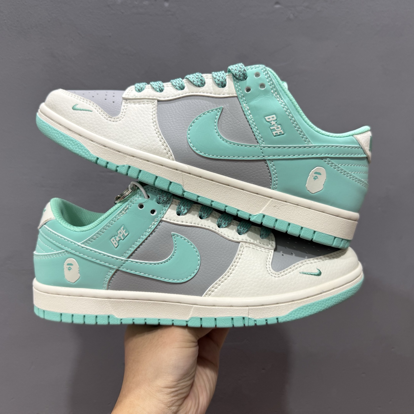 220 Nk SB Dunk Low BAPE联名-米灰靛青 周年高端定制 低帮休闲板鞋 BB8969-003