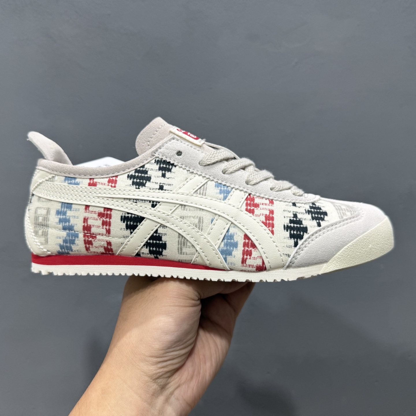 140 OnitsukaTiger/鬼塚虎 Mexico 66 米白色/印花 皮面低邦休闲跑步鞋 1183B648-100