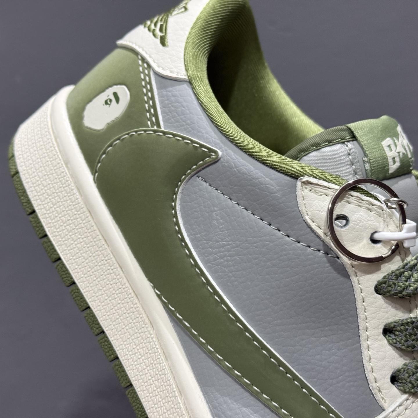 220 Travis Scott x Fragment Design x Air Jordan 1 Low OG SP AJ1 乔1 Bape联名-灰青 低帮文化休闲板鞋 BB6511-621
