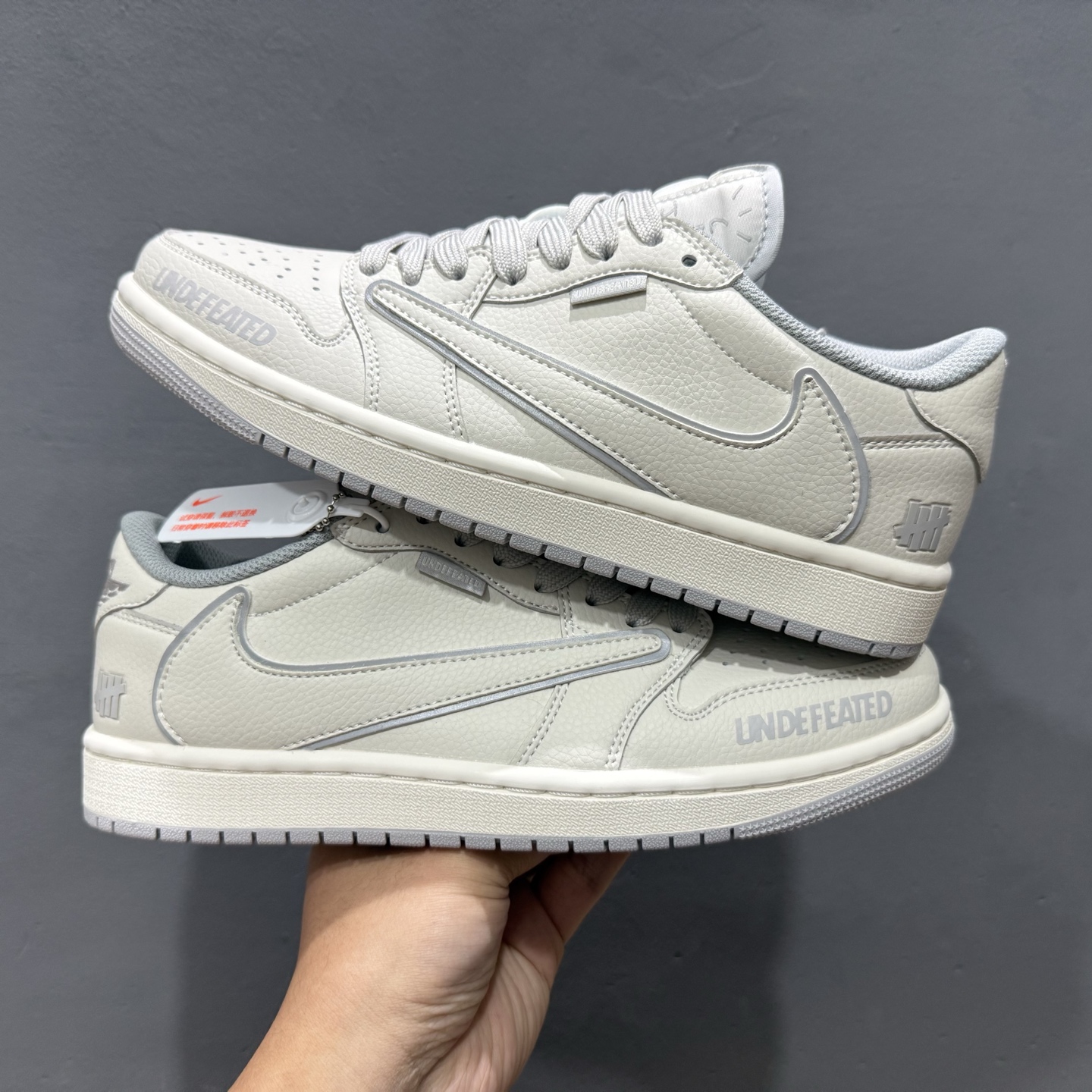 280 定制 Air Jordan 1 Low ow SP UNDEFEATED 倒钩联名 米白 DF1845-532