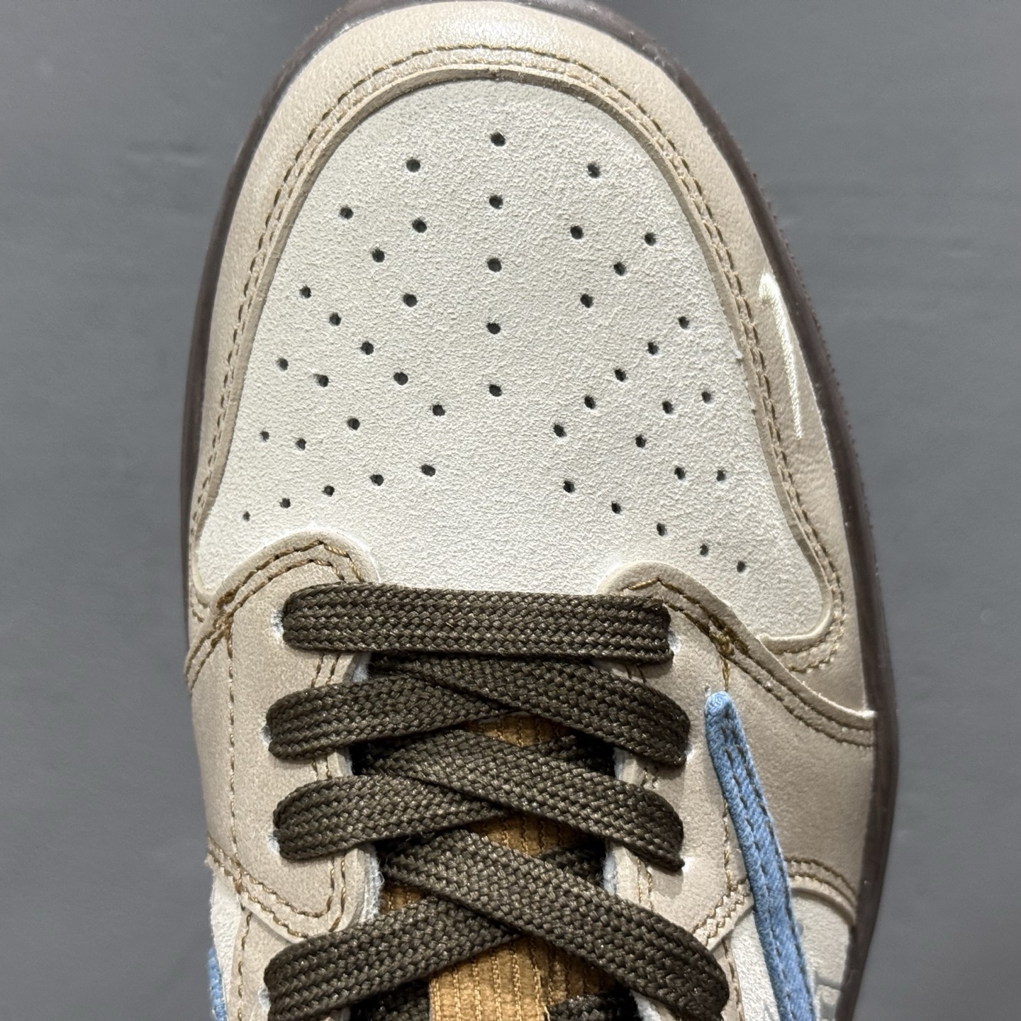280 SC版 Travis Scott x Fragment Design x Air Jordan 1 Low OG SP AJ1 LV联名 蓝灰棕 低帮文化休闲板鞋 CH6336-022