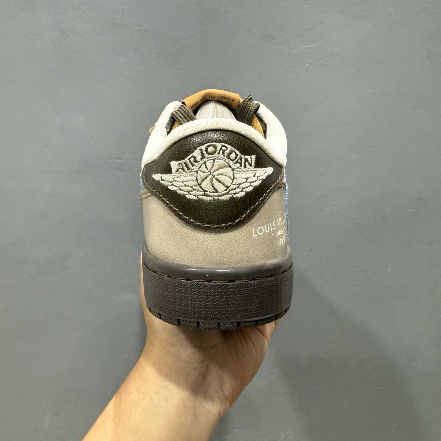 280 SC版 Travis Scott x Fragment Design x Air Jordan 1 Low OG SP AJ1 LV联名 蓝灰棕 低帮文化休闲板鞋 CH6336-022