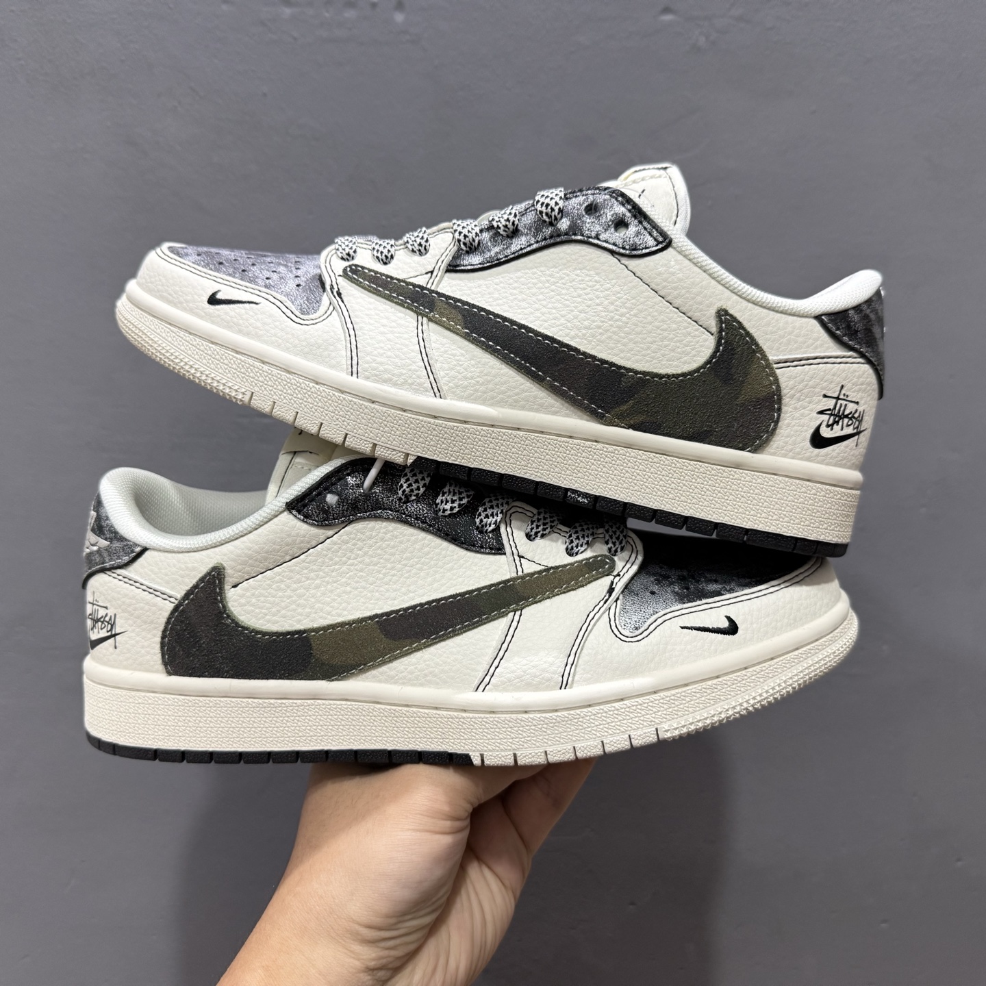 280 Air Jordan 1 Low AJ1 乔一 斯图西联名 高端定制 低帮复古休闲板鞋 XS7089-548