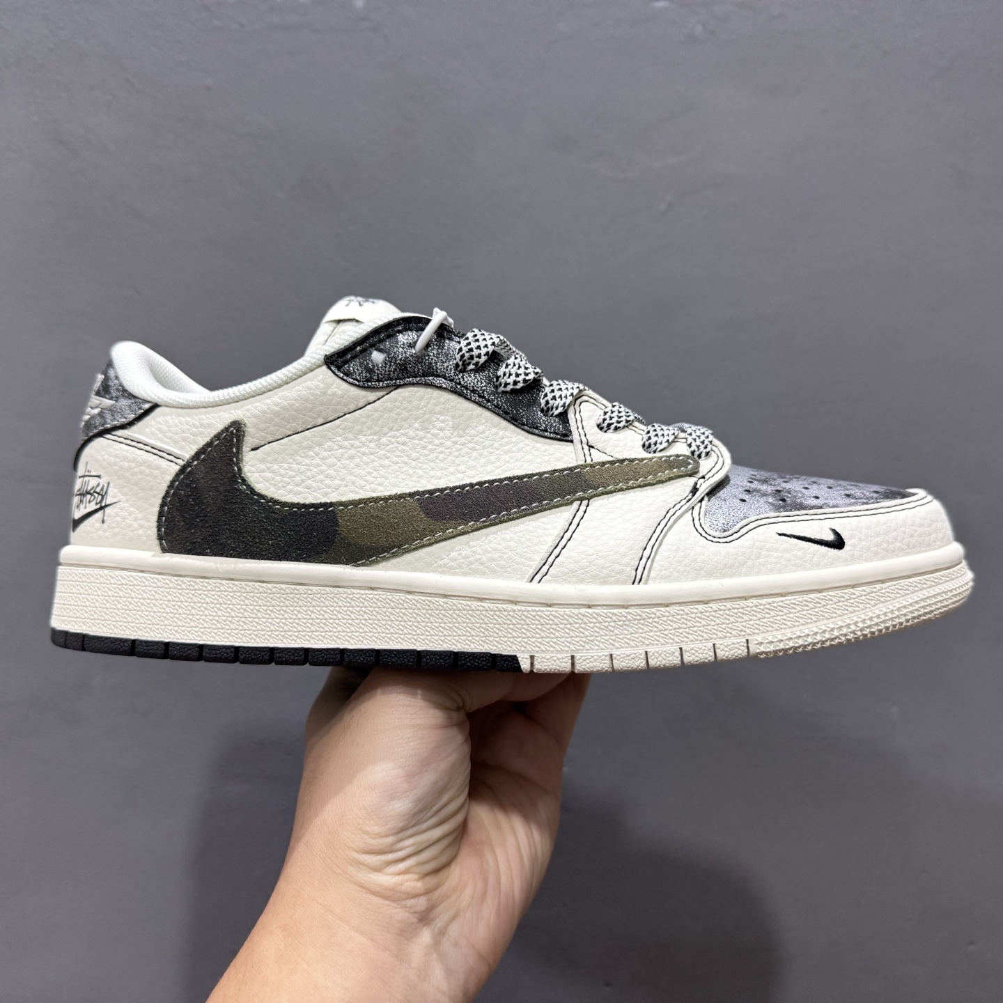 280 Air Jordan 1 Low AJ1 乔一 斯图西联名 高端定制 低帮复古休闲板鞋 XS7089-548