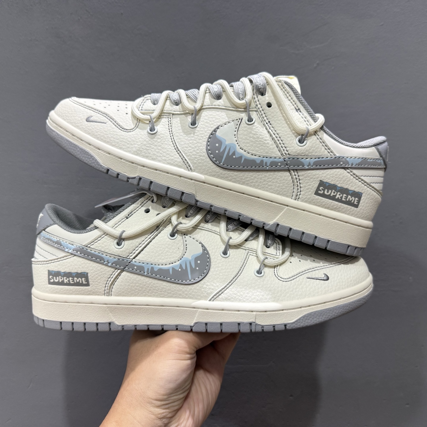 300 Nike SB Dunk Low x Supreme SUP联名-米白灰绑带 DM6868-080