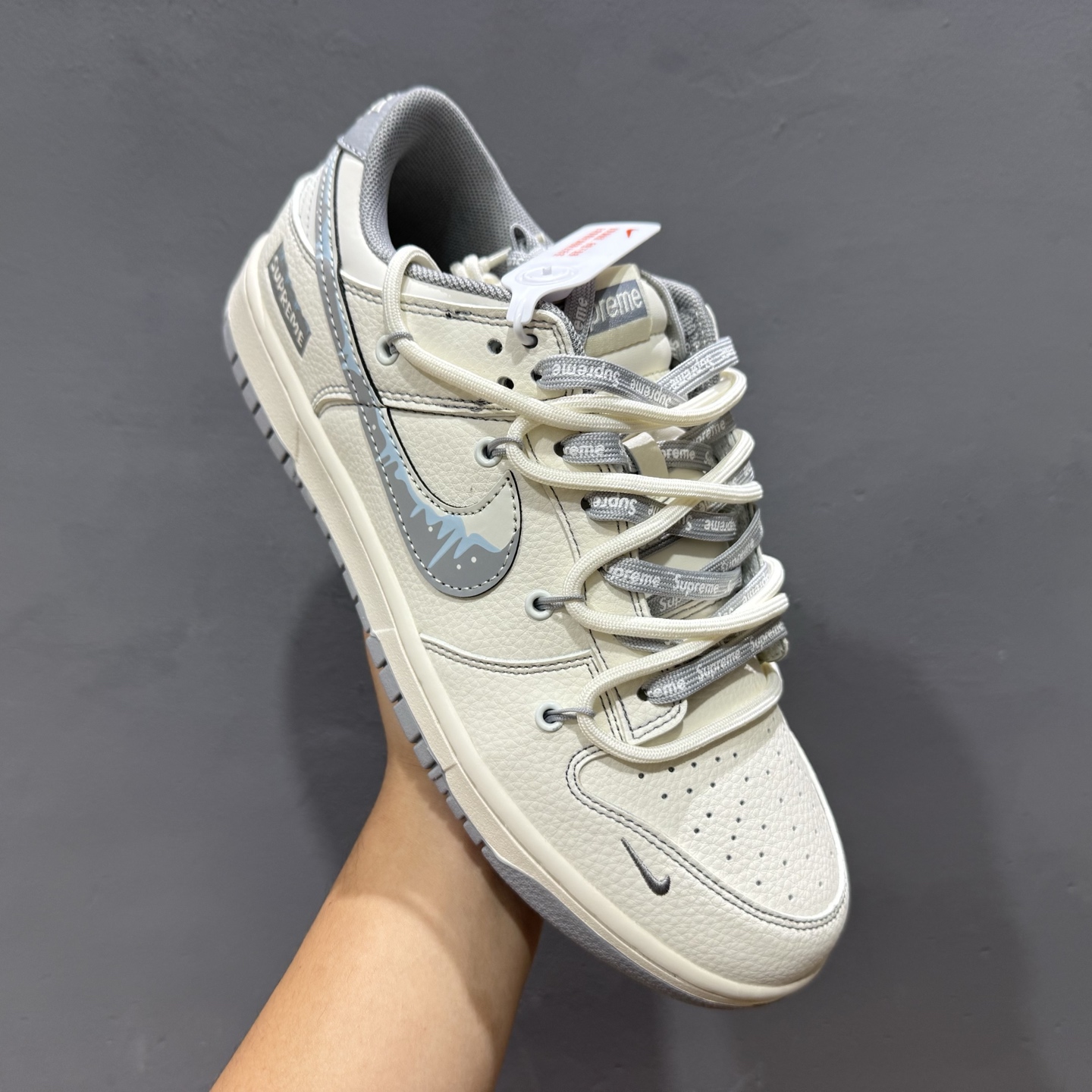 300 Nike SB Dunk Low x Supreme SUP联名-米白灰绑带 DM6868-080