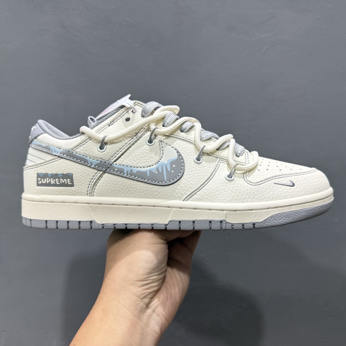 300 Nike SB Dunk Low x Supreme SUP联名-米白灰绑带 DM6868-080