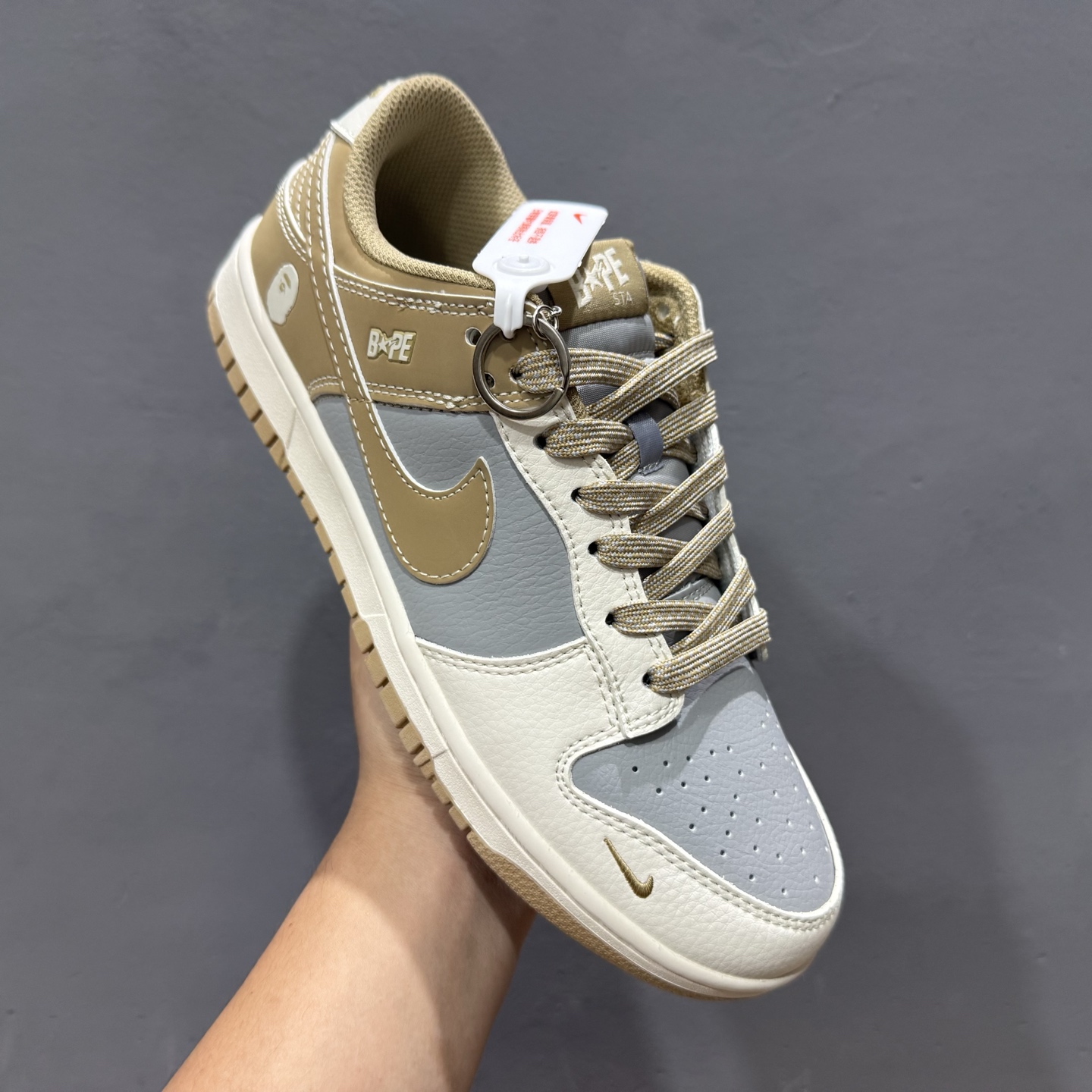 220 Nike SB Dunk Low“ Bape联名——米灰棕” 周年高端定制 低帮休闲板鞋 BB8969-006