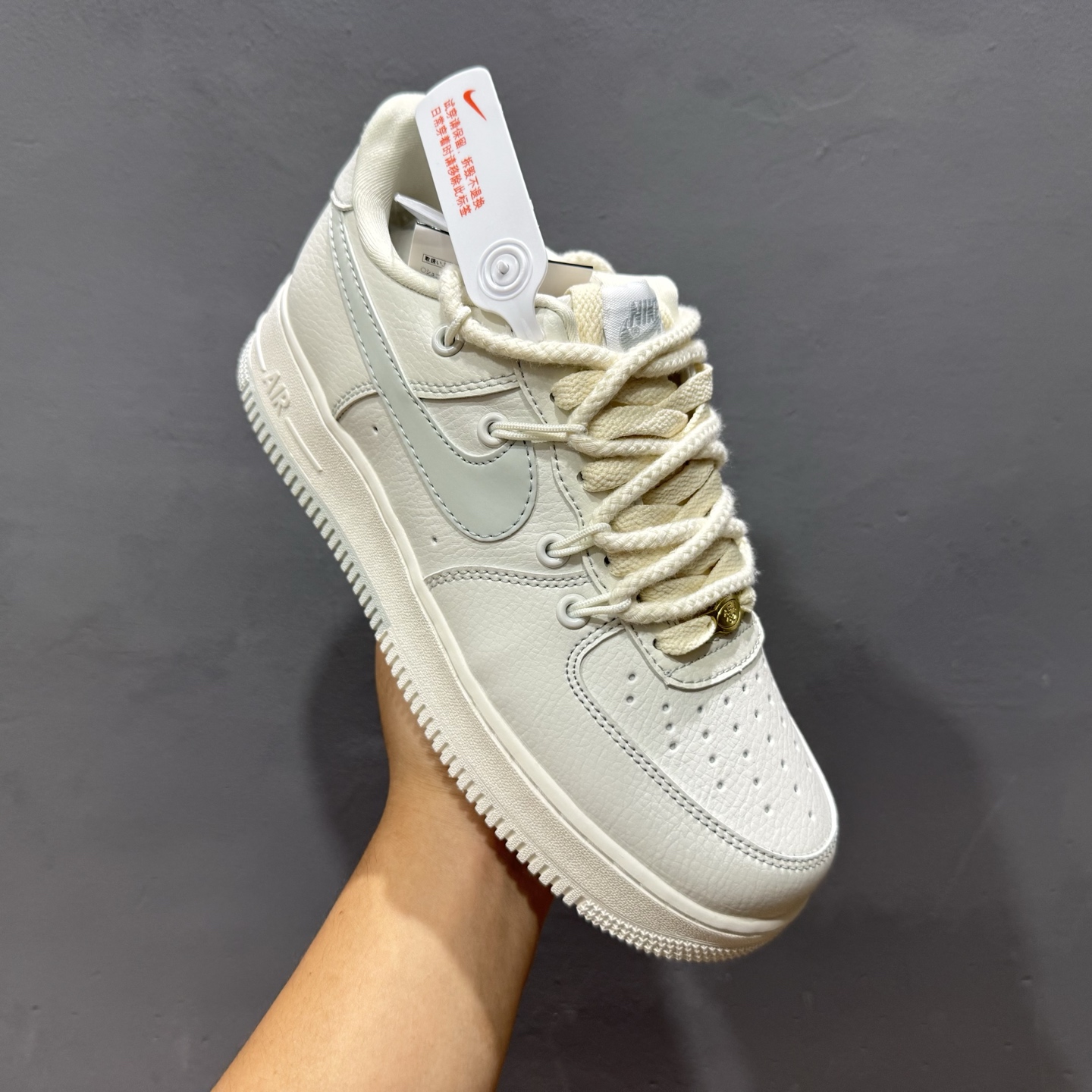 240 Nike Air Force 1 Low 07 白灰麻绳绑带 SX1968-001