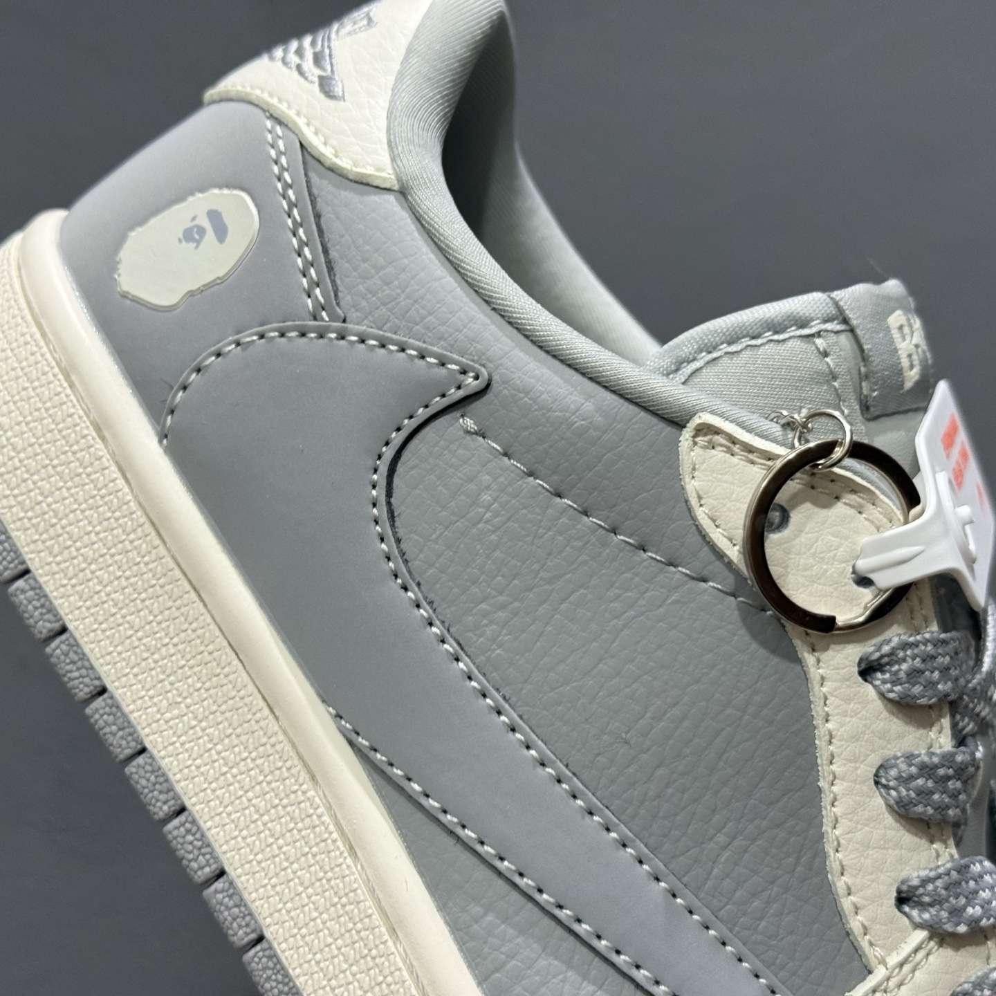 220 独家实拍Travis Scott x Fragment Design x Air Jordan 1 Low OG SP AJ1 乔1 Bape联名-月影灰 低帮文化休闲板鞋 BB6511-625
