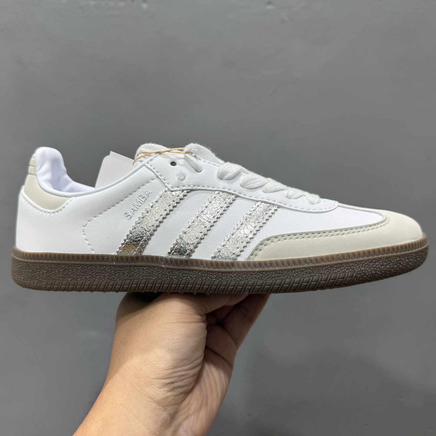 150 adidas originals SAMBA OG “White Silver Metallic” 白银 JI2725