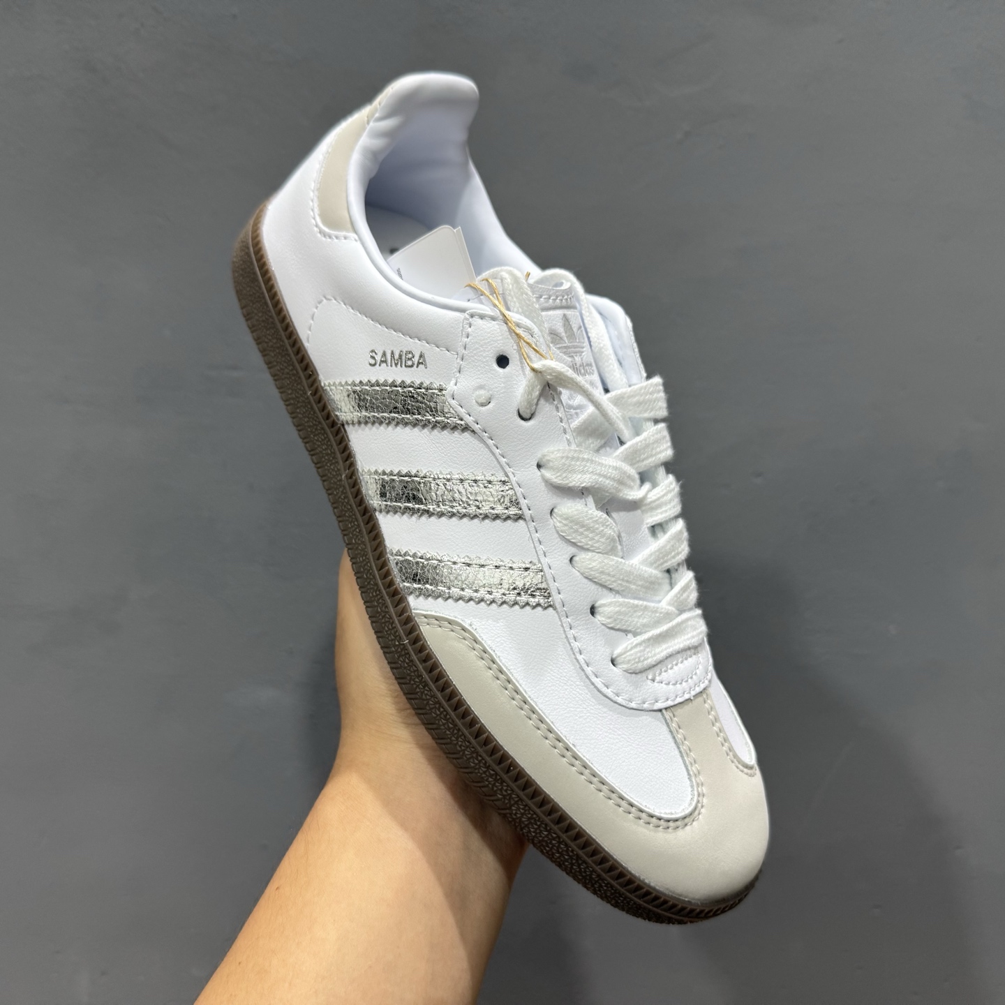 150 adidas originals SAMBA OG “White Silver Metallic” 白银 JI2725
