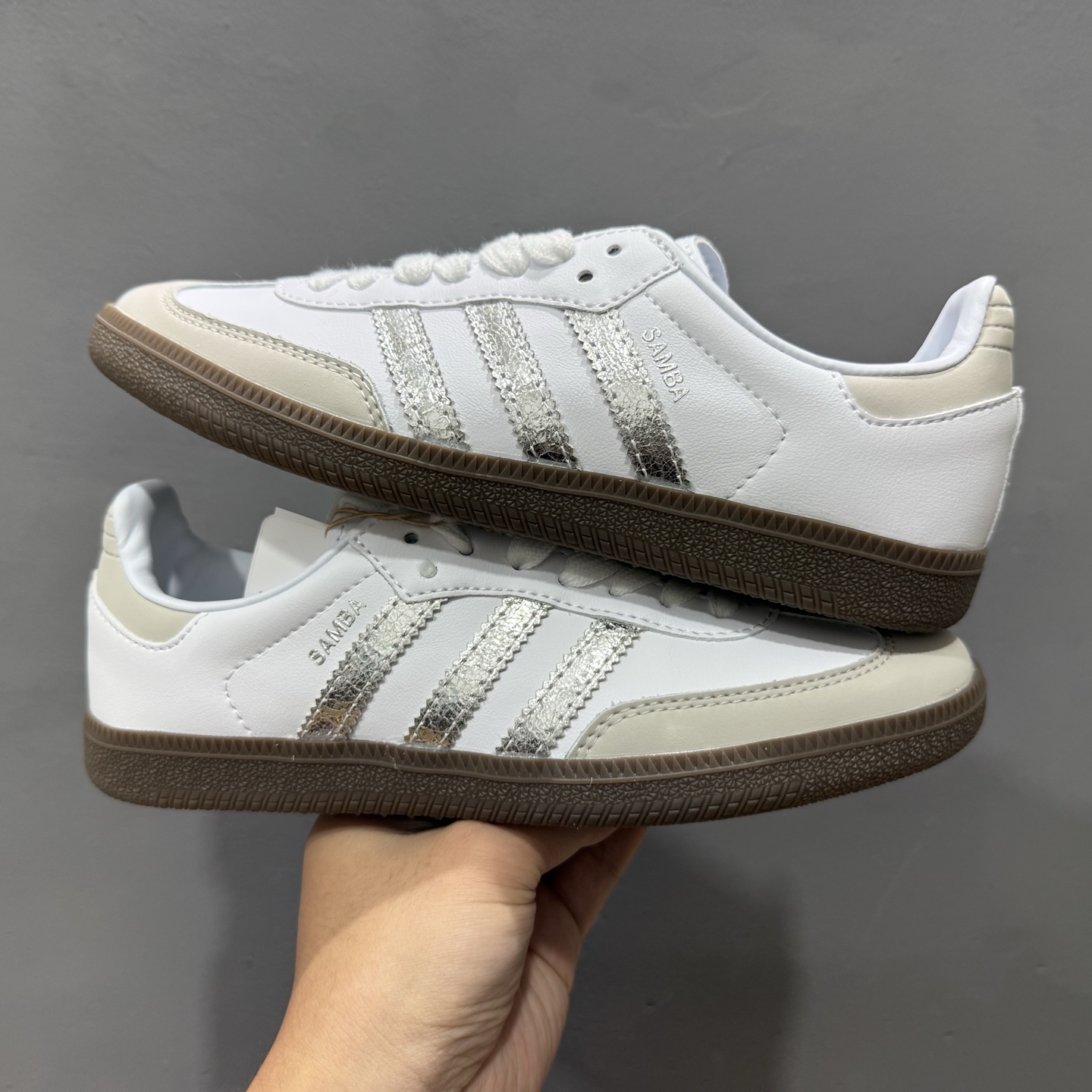 150 adidas originals SAMBA OG “White Silver Metallic” 白银 JI2725