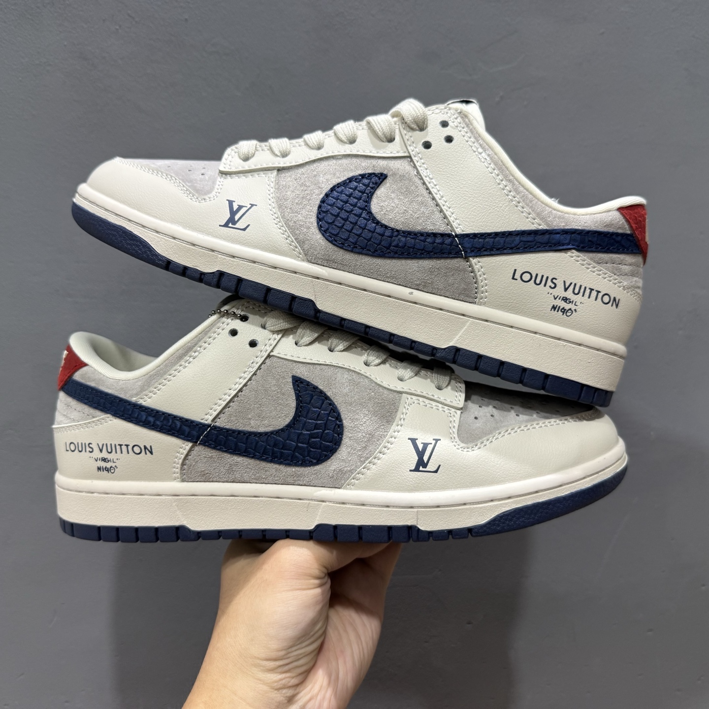 280 独家实拍Nike SB Dunk Low LV联名 蓝蛇鳞勾 周年高端定制 低帮休闲板鞋 XX3168-122