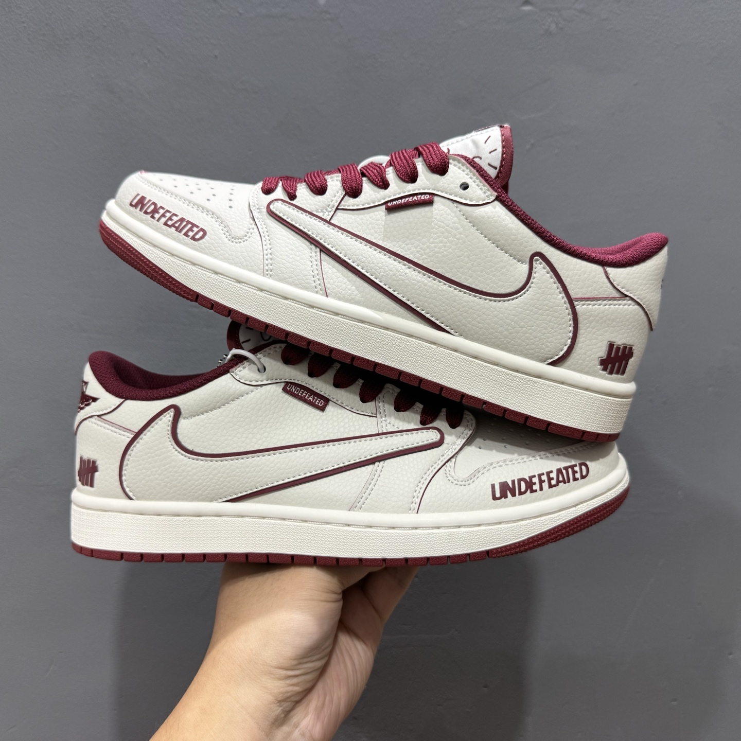 280 Undefeated x Air Jordan 1 Low 白红 DF1845-536