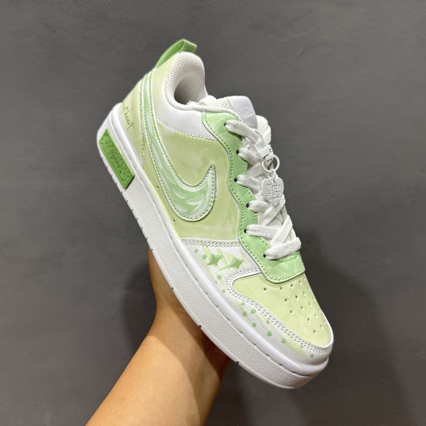 定制版 260 【定制球鞋】Nike Court Vision 1 春日焕新 春日星芒 绿白 BQ5448-100