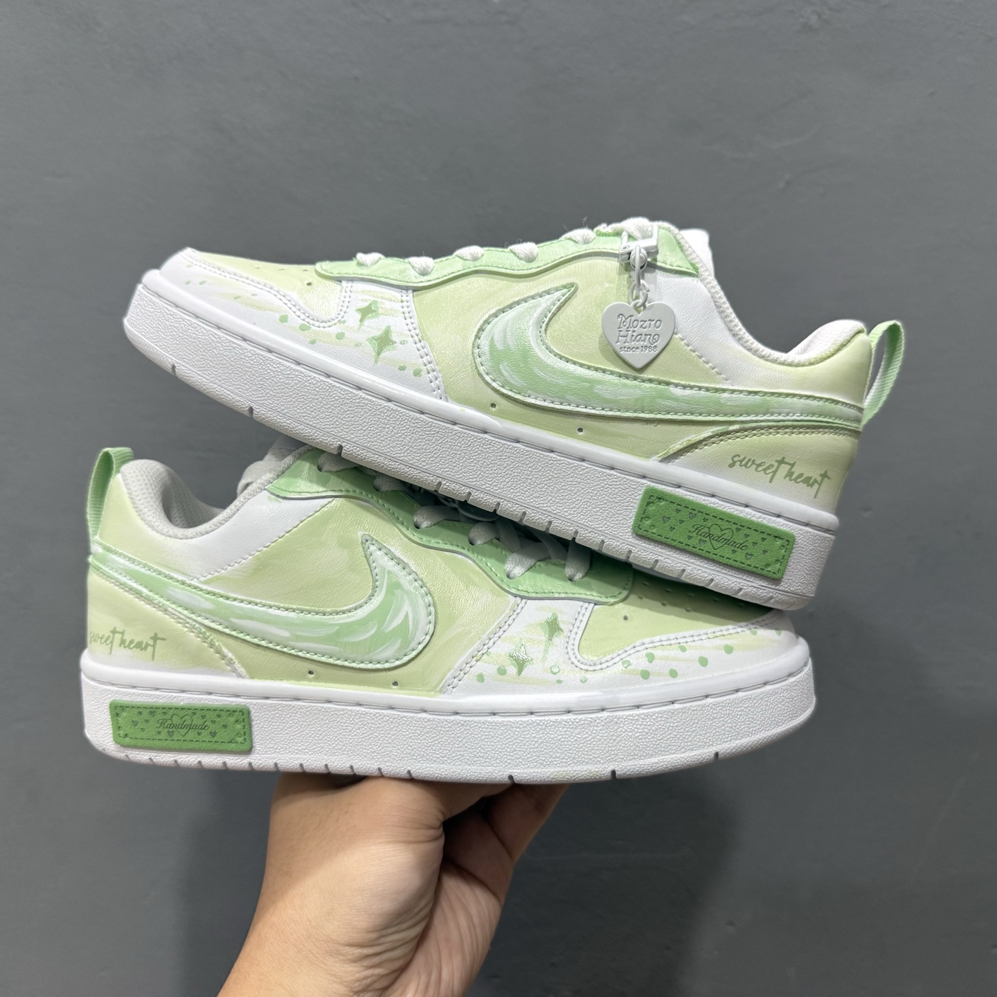 定制版 260 【定制球鞋】Nike Court Vision 1 春日焕新 春日星芒 绿白 BQ5448-100