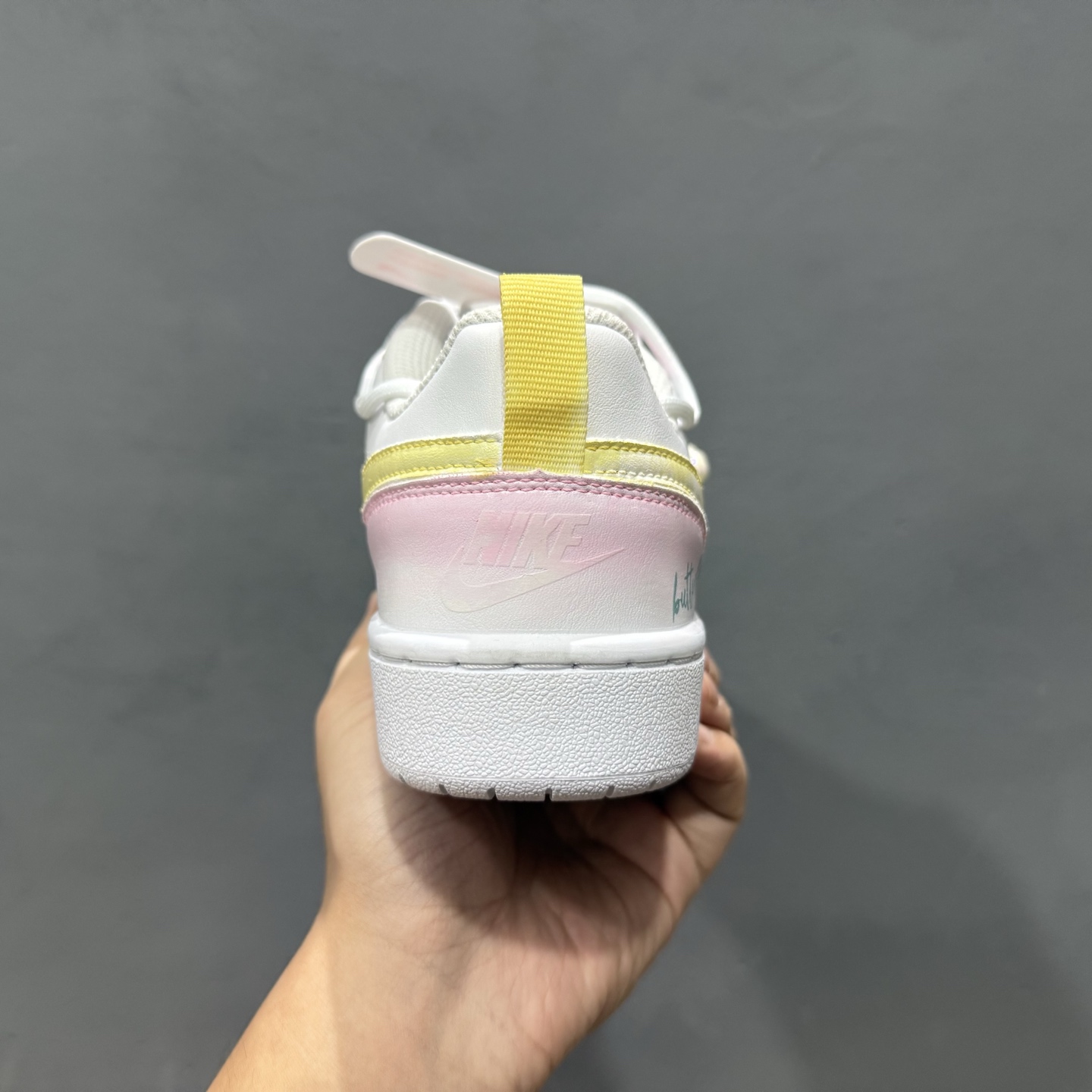 260 【定制球鞋】Nike Court Borough 彩虹云朵 反转鸳鸯 黄粉蓝 BQ5448-100