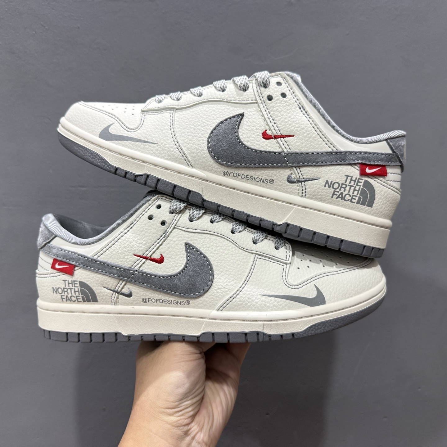280 Nike SB Dunk Low 北面联名 米白灰勾 周年高端定制 低帮休闲板鞋 YX5066-340