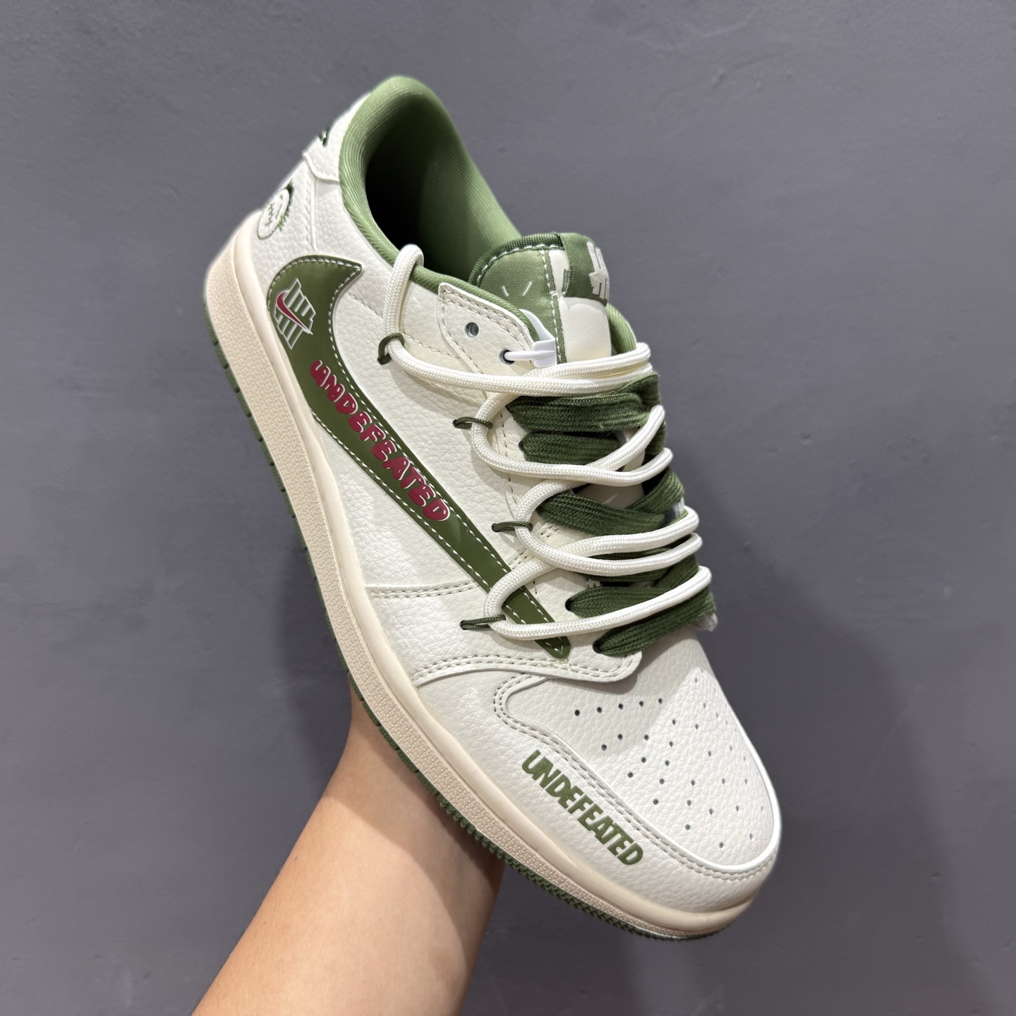 300 Travis Scott x Fragment Design x Air Jordan 1 Low OG SP AJ1 UN联名 绿鬼脸抽绳 低帮文化休闲板鞋 DM6868-097