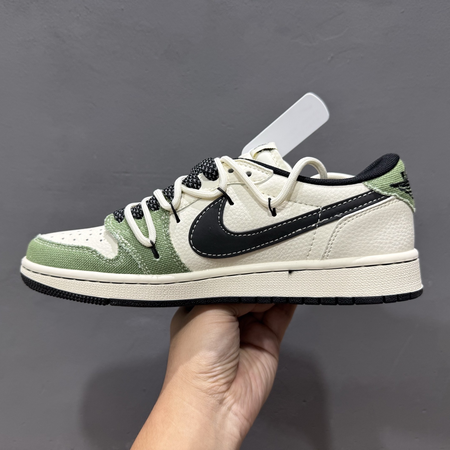 300 Stussy x Air Jordan 1 Low 米绿帆布抽绳 DM6868-102