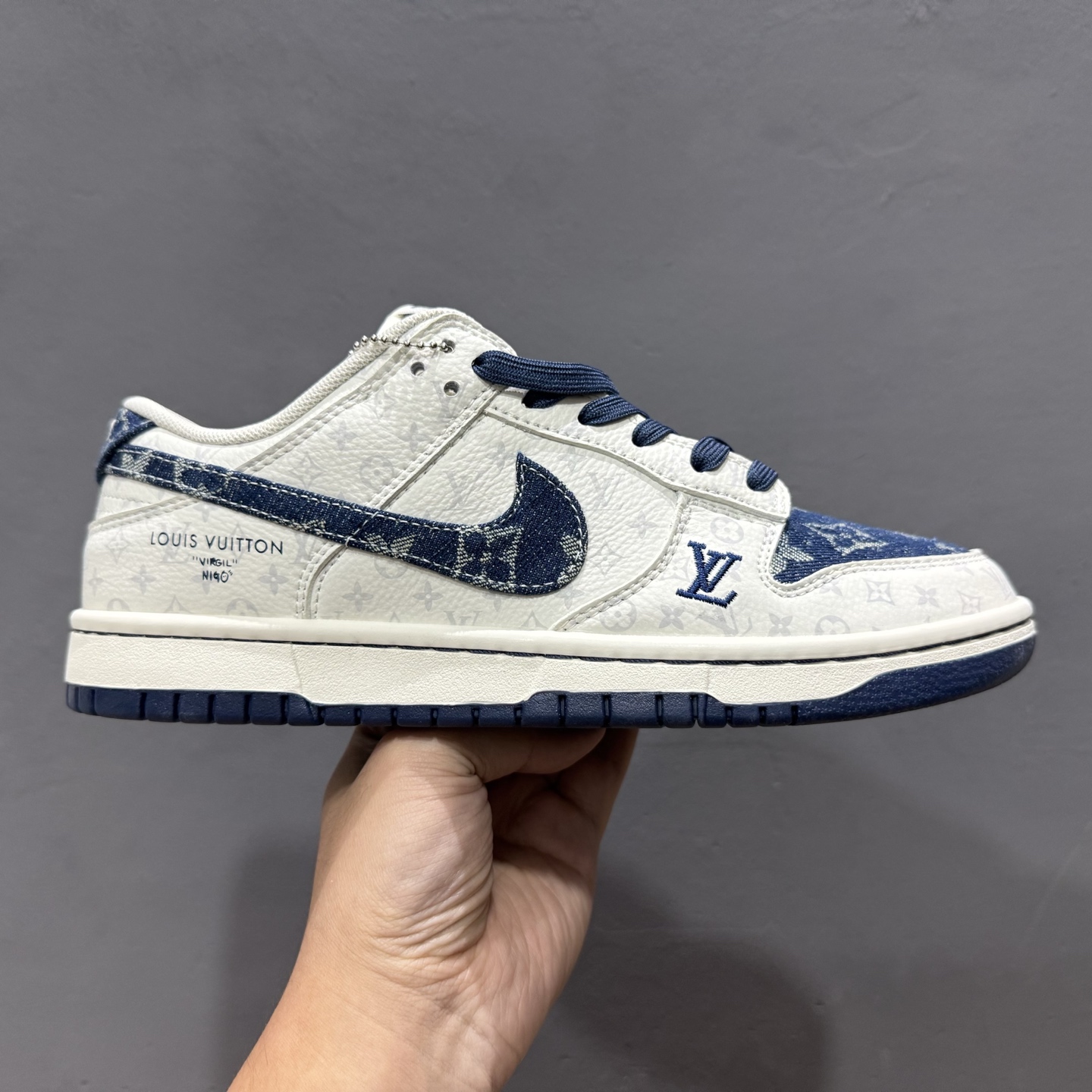 300 SC版 Nike SB Dunk Low LV联名 蓝色牛仔 周年高端定制 低帮休闲板鞋 SC9772-802