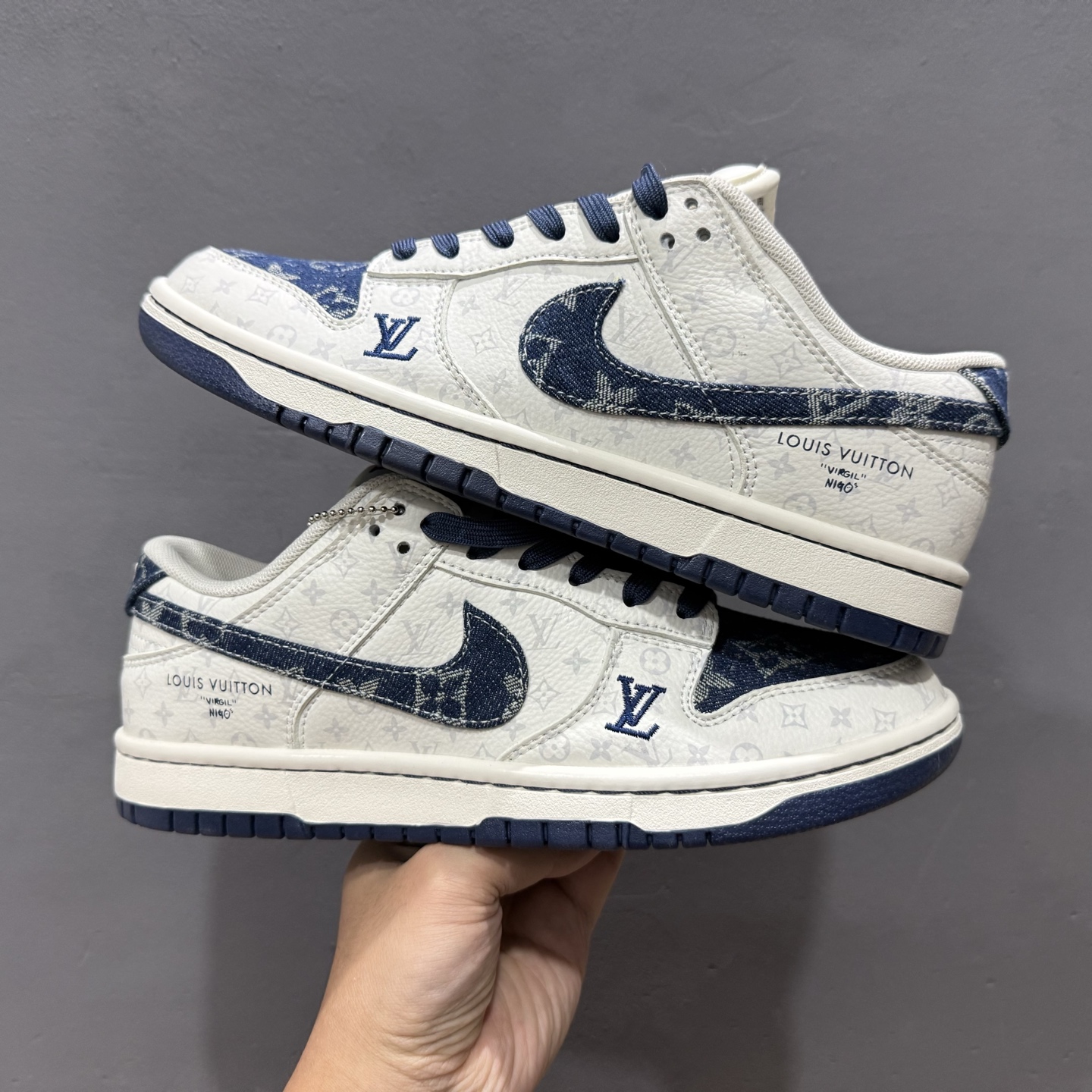 300 SC版 Nike SB Dunk Low LV联名 蓝色牛仔 周年高端定制 低帮休闲板鞋 SC9772-802