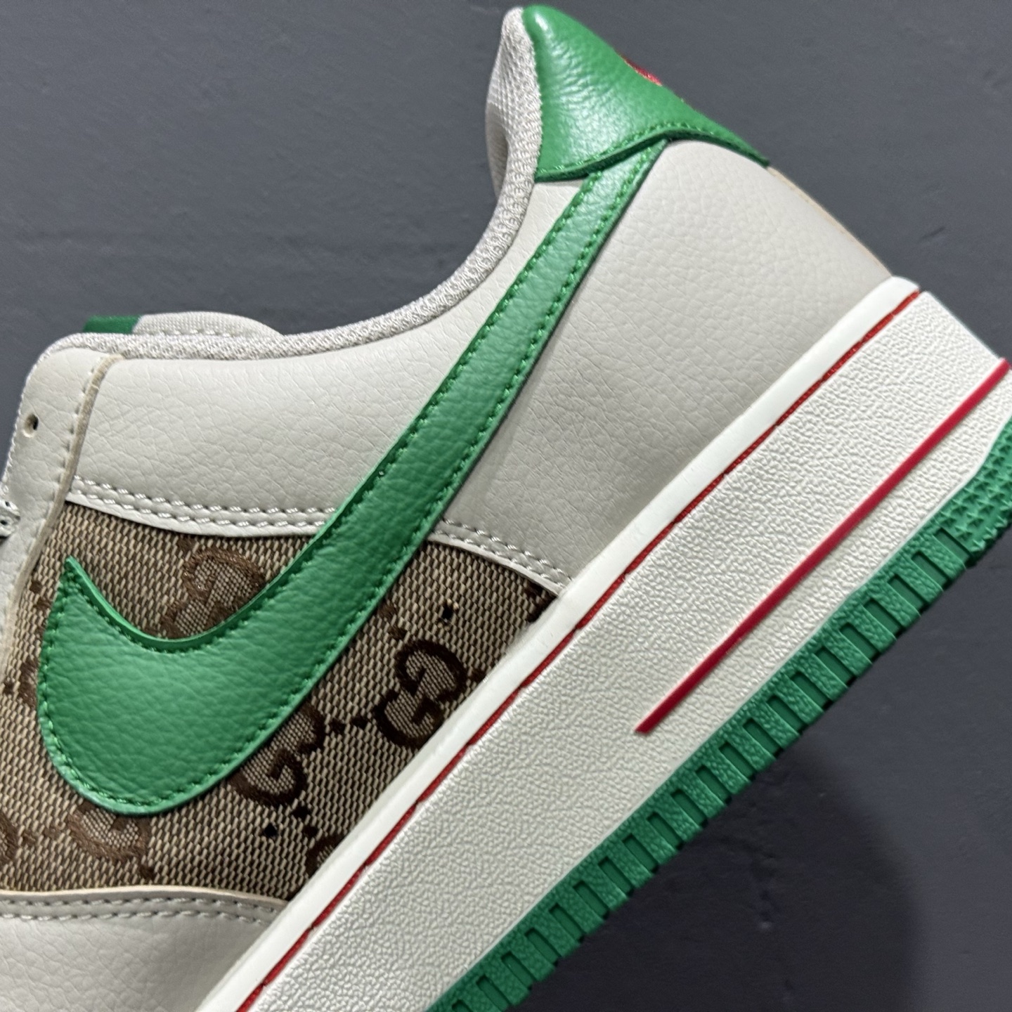 Nike Air Force 1'07 Low 古驰联名 灰棕小绿勾 空军一号低帮休闲板鞋 LW9279-003