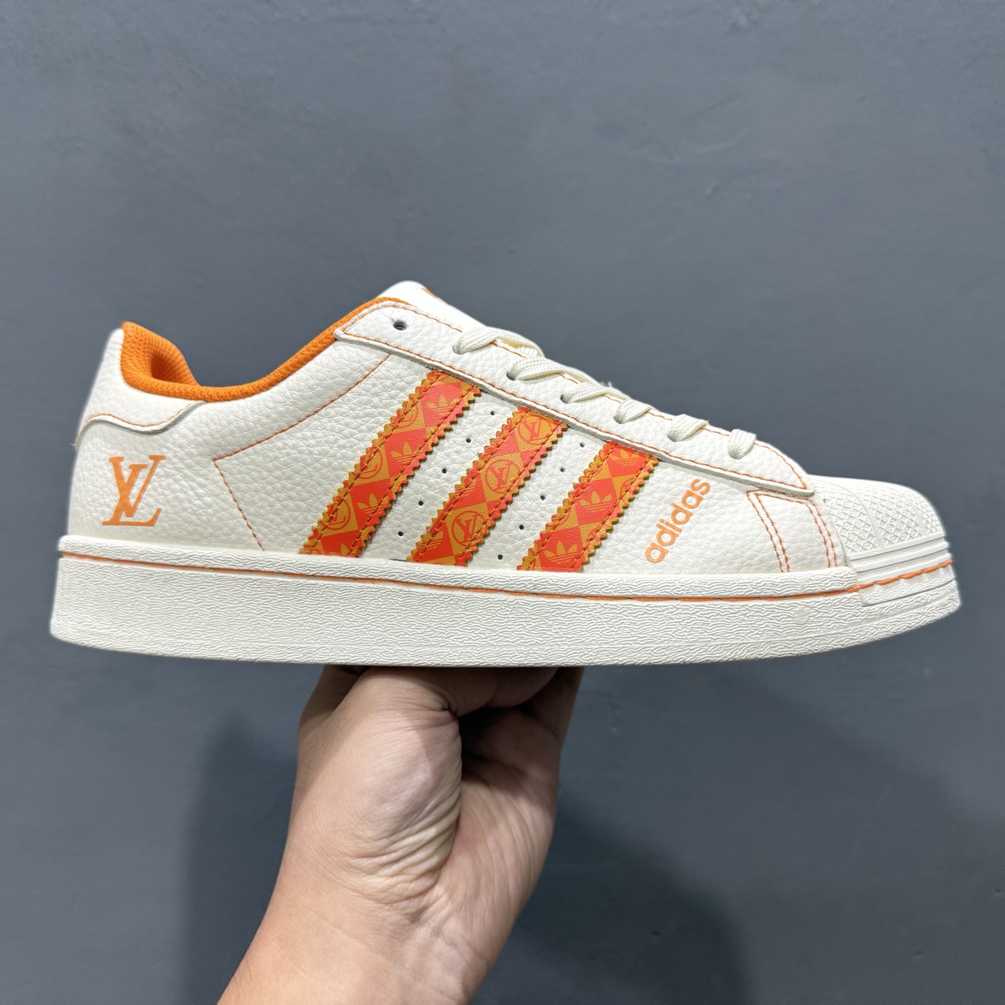 ＃纯原 CLOT x AD Originals #贝壳头LV联名限定 贴合柔软皮料白橙配色