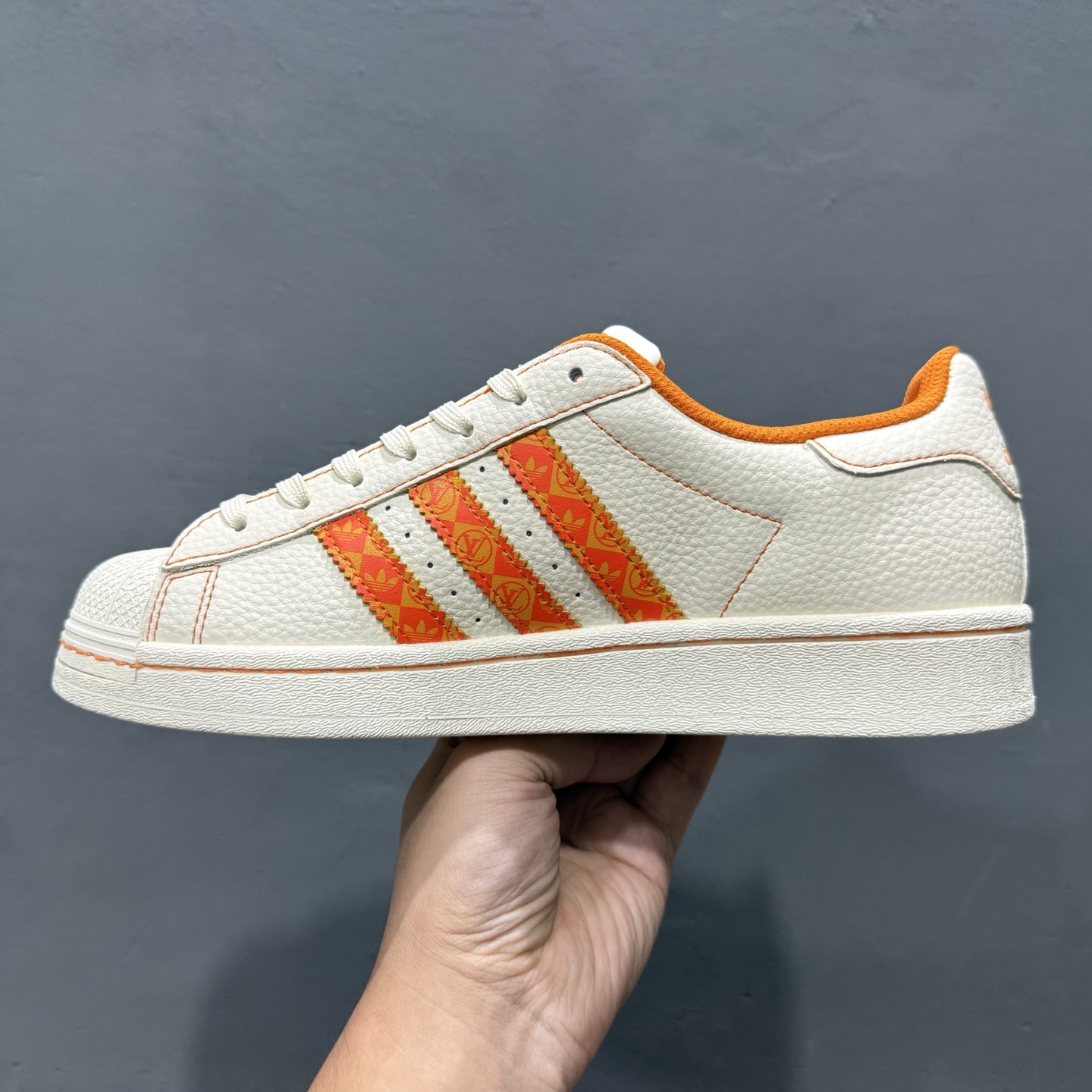 ＃纯原 CLOT x AD Originals #贝壳头LV联名限定 贴合柔软皮料白橙配色