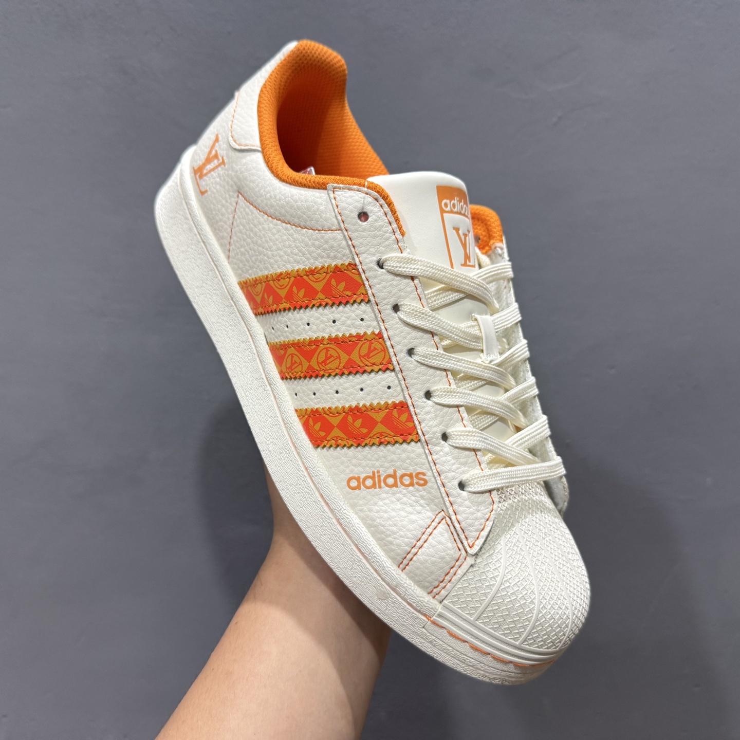 ＃纯原 CLOT x AD Originals #贝壳头LV联名限定 贴合柔软皮料白橙配色