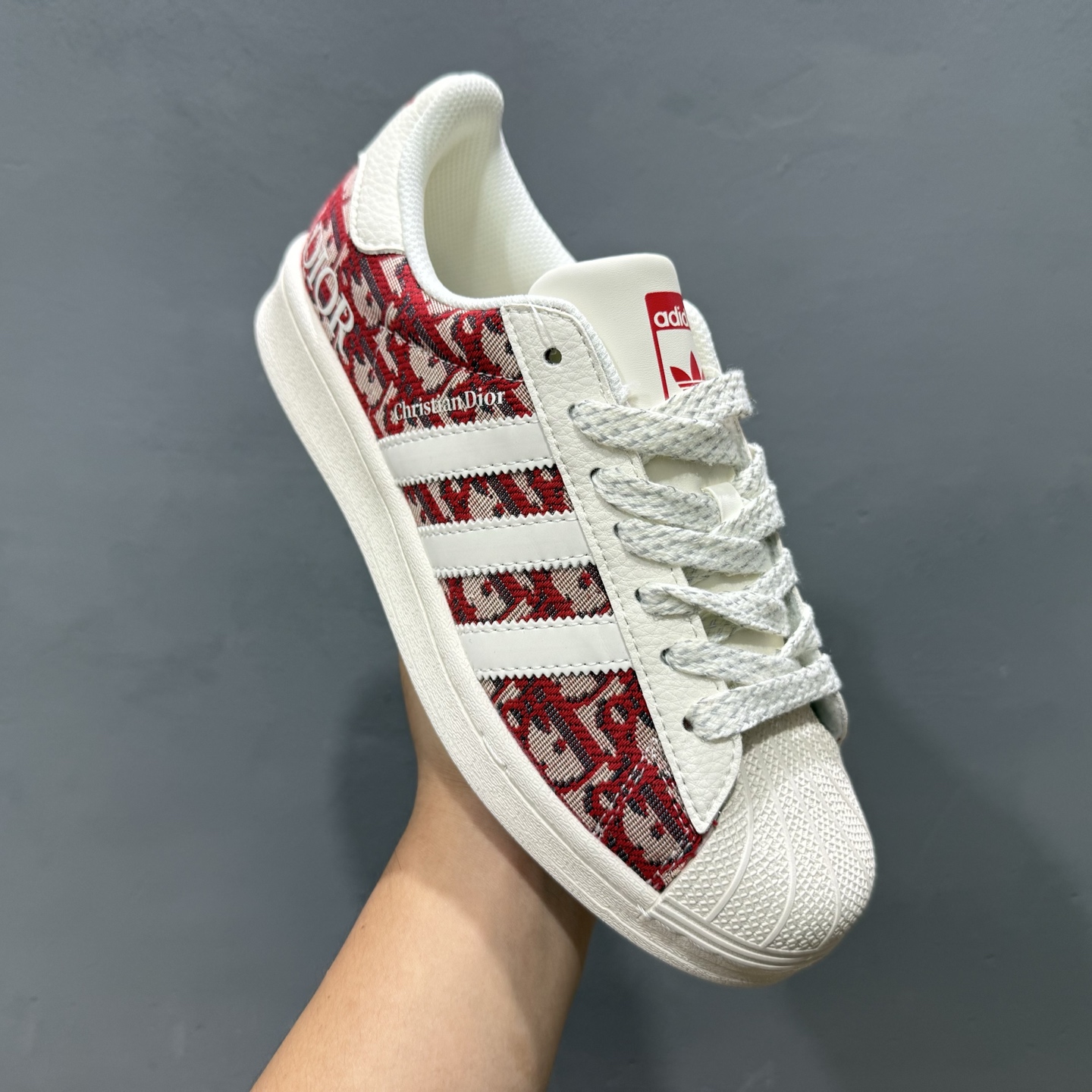 ＃纯原 CLOT x AD Originals #贝壳头迪奥联名限定 贴合柔软布料红白印花配色
