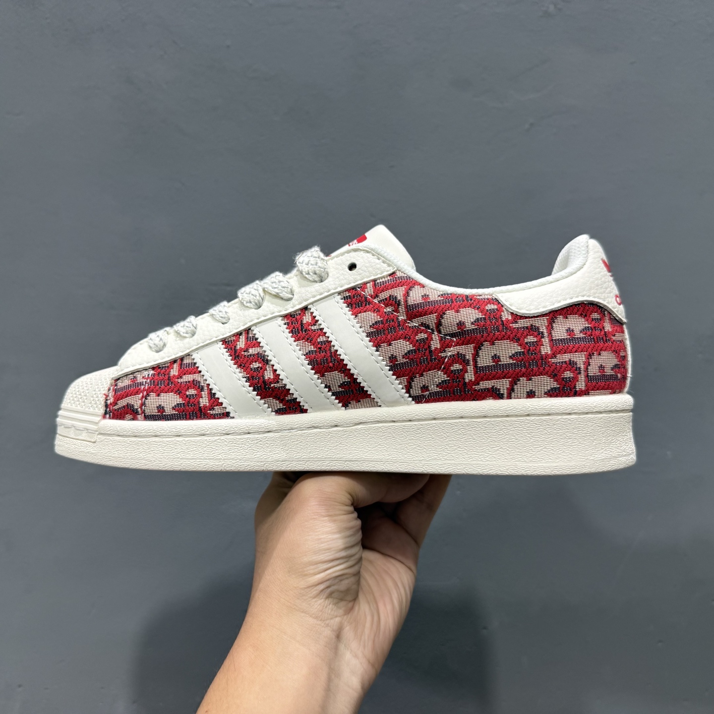 ＃纯原 CLOT x AD Originals #贝壳头迪奥联名限定 贴合柔软布料红白印花配色