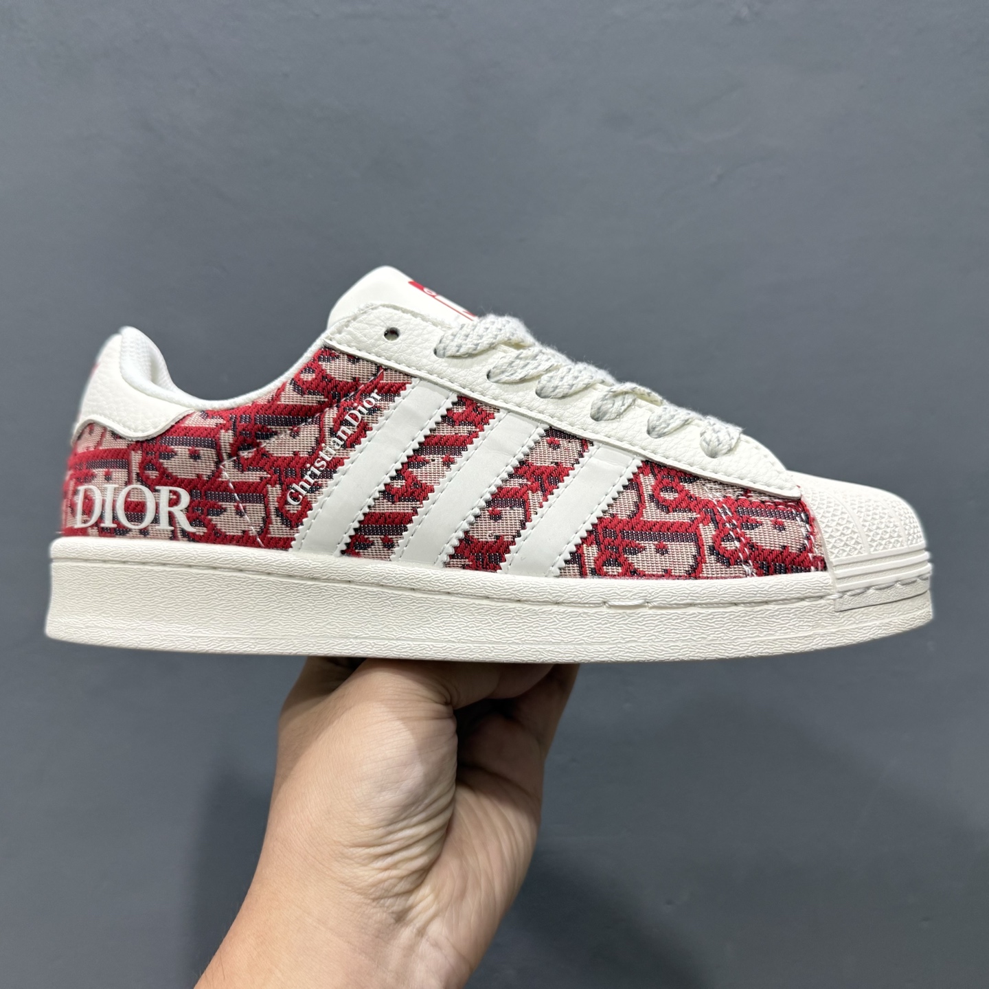 ＃纯原 CLOT x AD Originals #贝壳头迪奥联名限定 贴合柔软布料红白印花配色