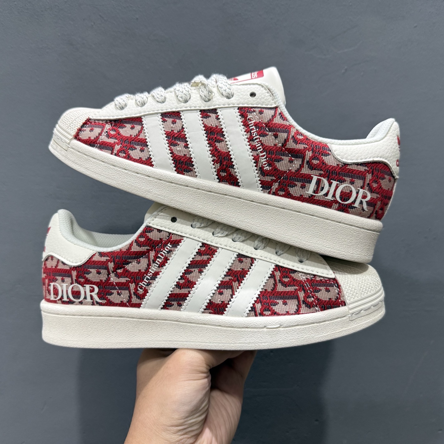 ＃纯原 CLOT x AD Originals #贝壳头迪奥联名限定 贴合柔软布料红白印花配色