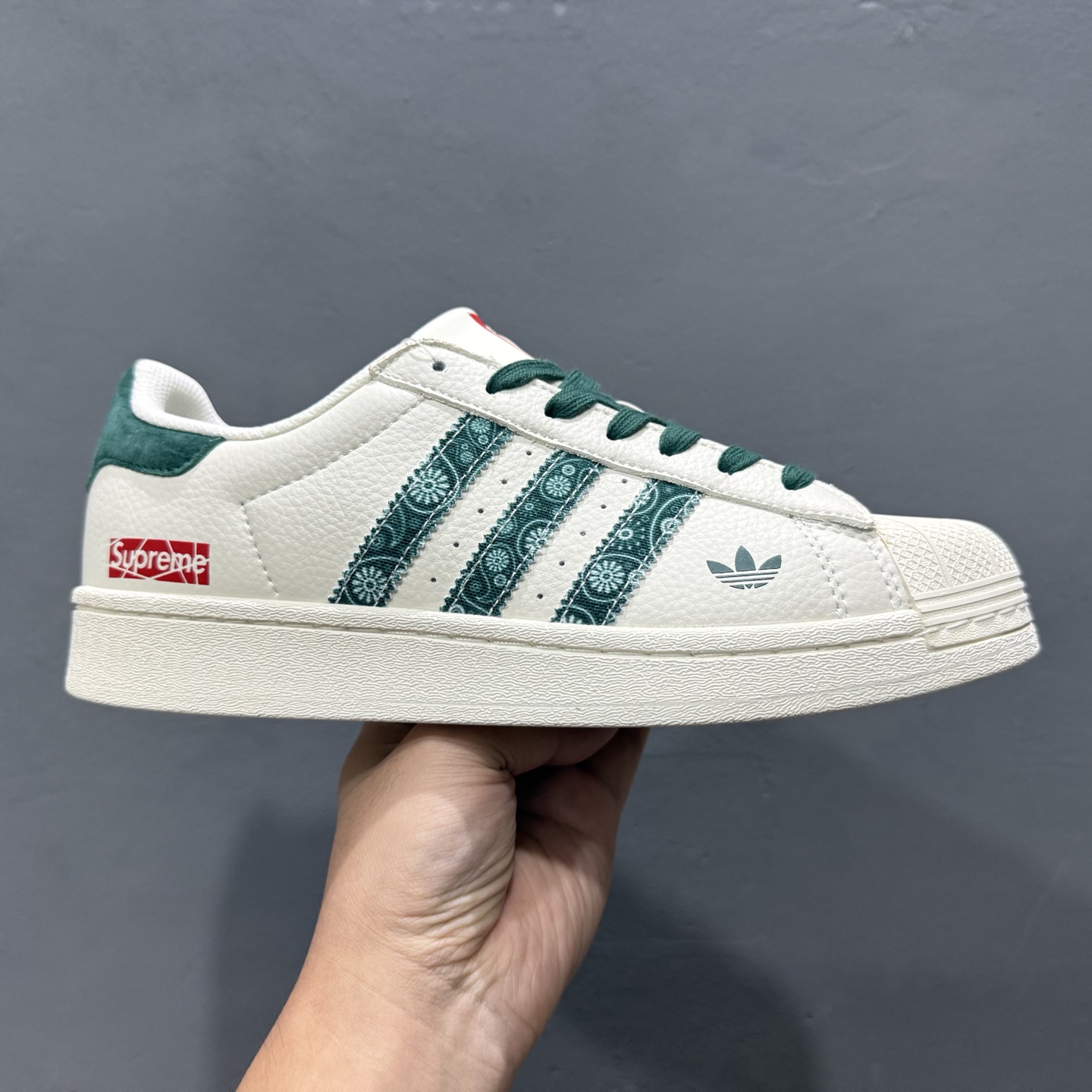 240 ＃纯原 CLOT x AD Originals #贝壳头SUP联名限定 贴合柔软皮料白绿三叶草配色