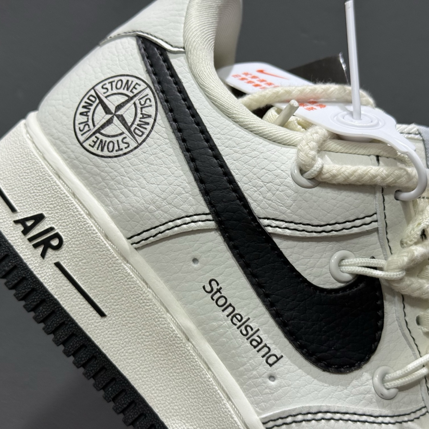 Nike Air Force 1'07 Low 米白绑带黑小勾 空军一号低帮休闲板鞋 GS9875-001