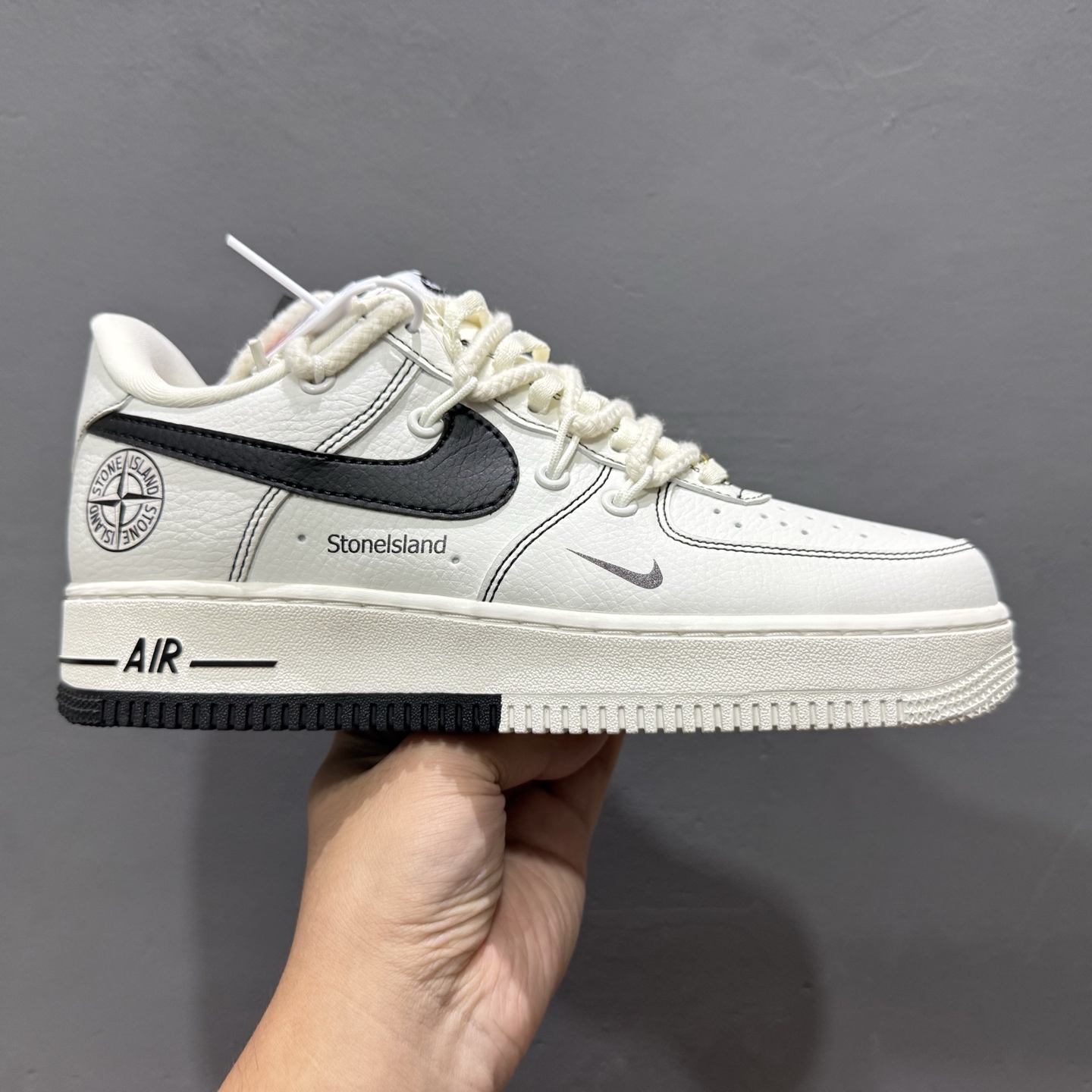Nike Air Force 1’07 Low 米白绑带黑小勾 空军一号低帮休闲板鞋 GS9875-001
