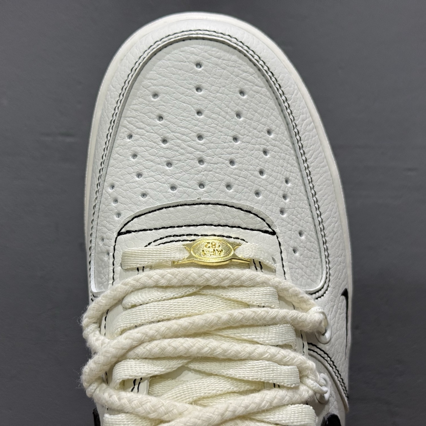 Nike Air Force 1'07 Low 米白绑带黑小勾 空军一号低帮休闲板鞋 GS9875-001
