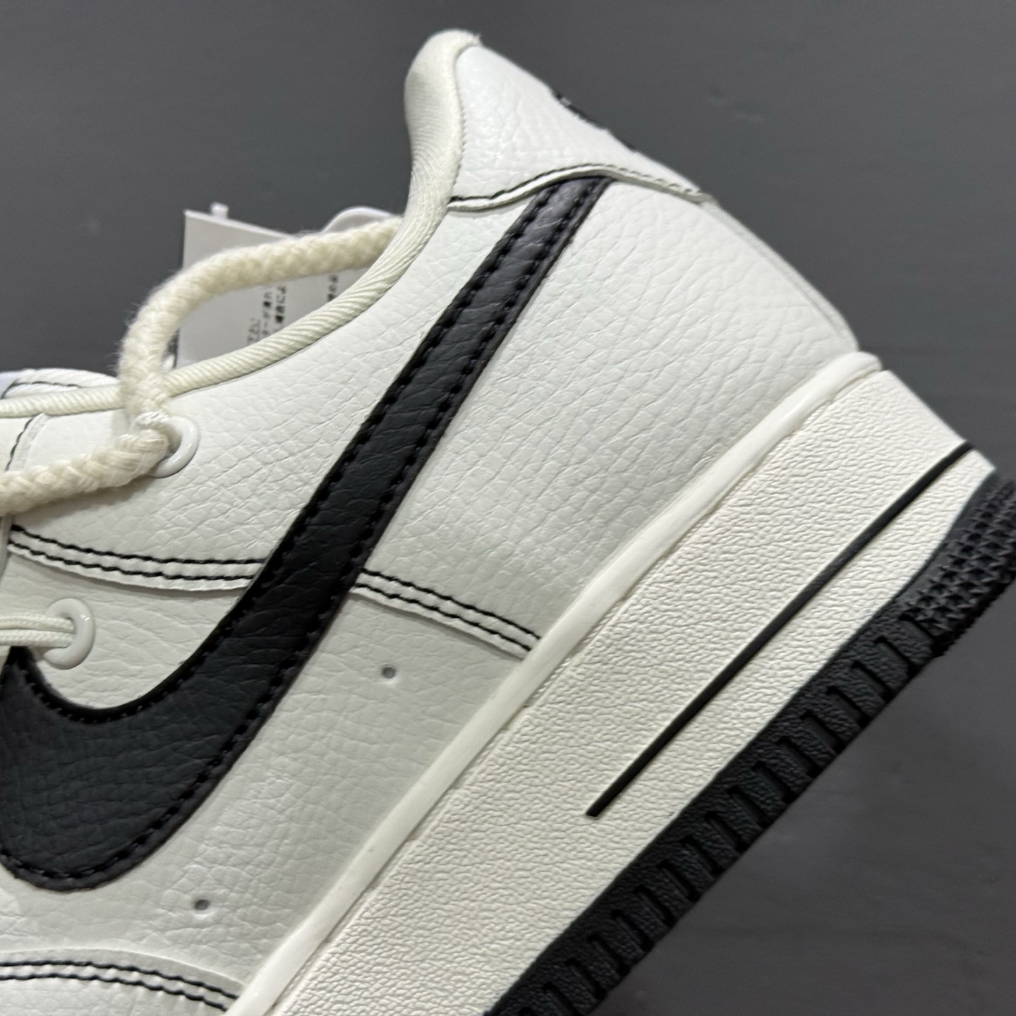 Nike Air Force 1'07 Low 米白绑带黑小勾 空军一号低帮休闲板鞋 GS9875-001