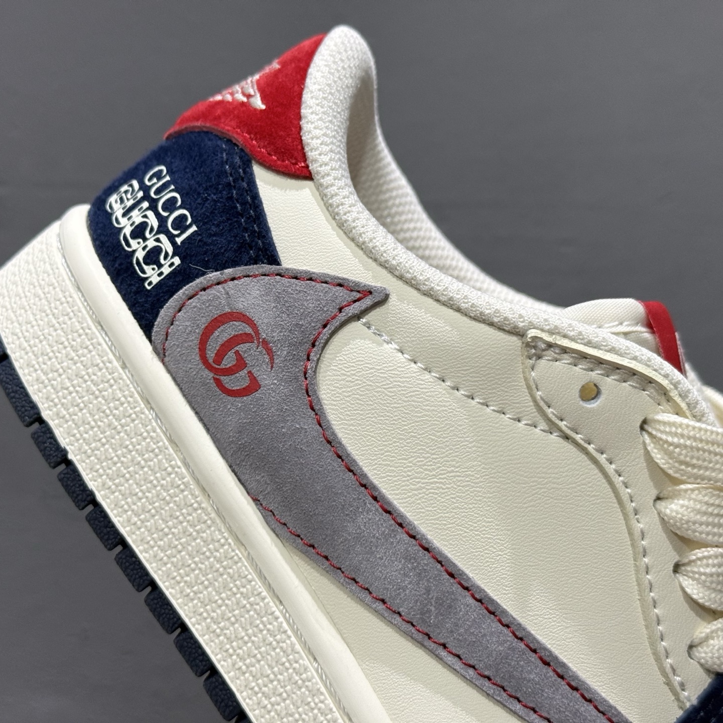 Travi Scott x Nike Air Jordan 1 Low x GUCCI Air Jordan 1 Low 反转米蓝红倒钩 DM7866-039